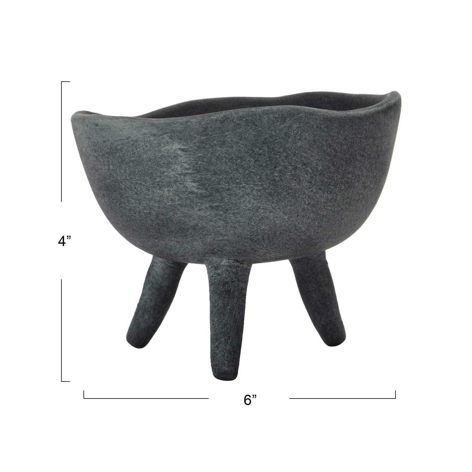 Hello Honey® 5.5" Matte Black Footed Terra Cotta Planter