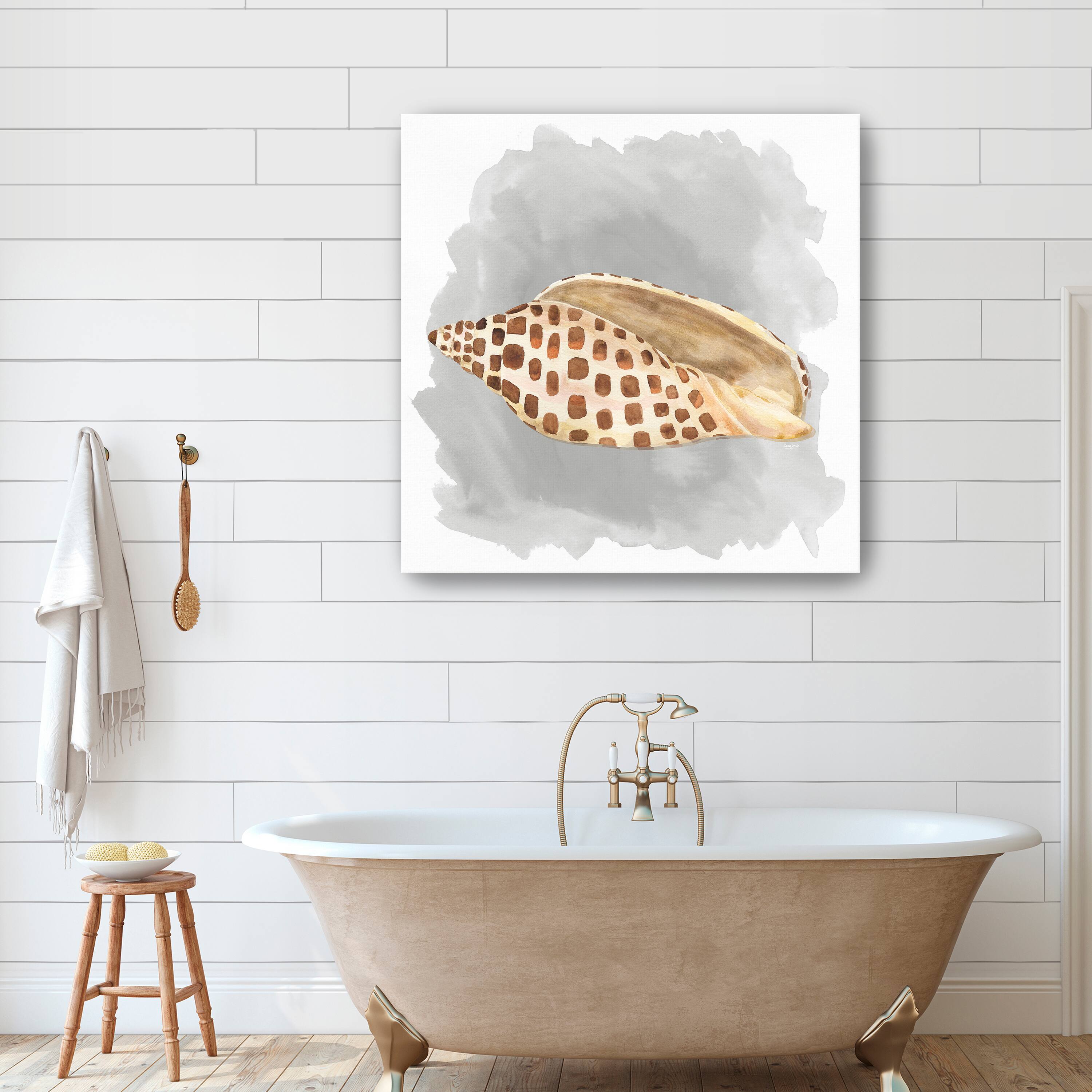 Shells On Grey I Canvas Giclee