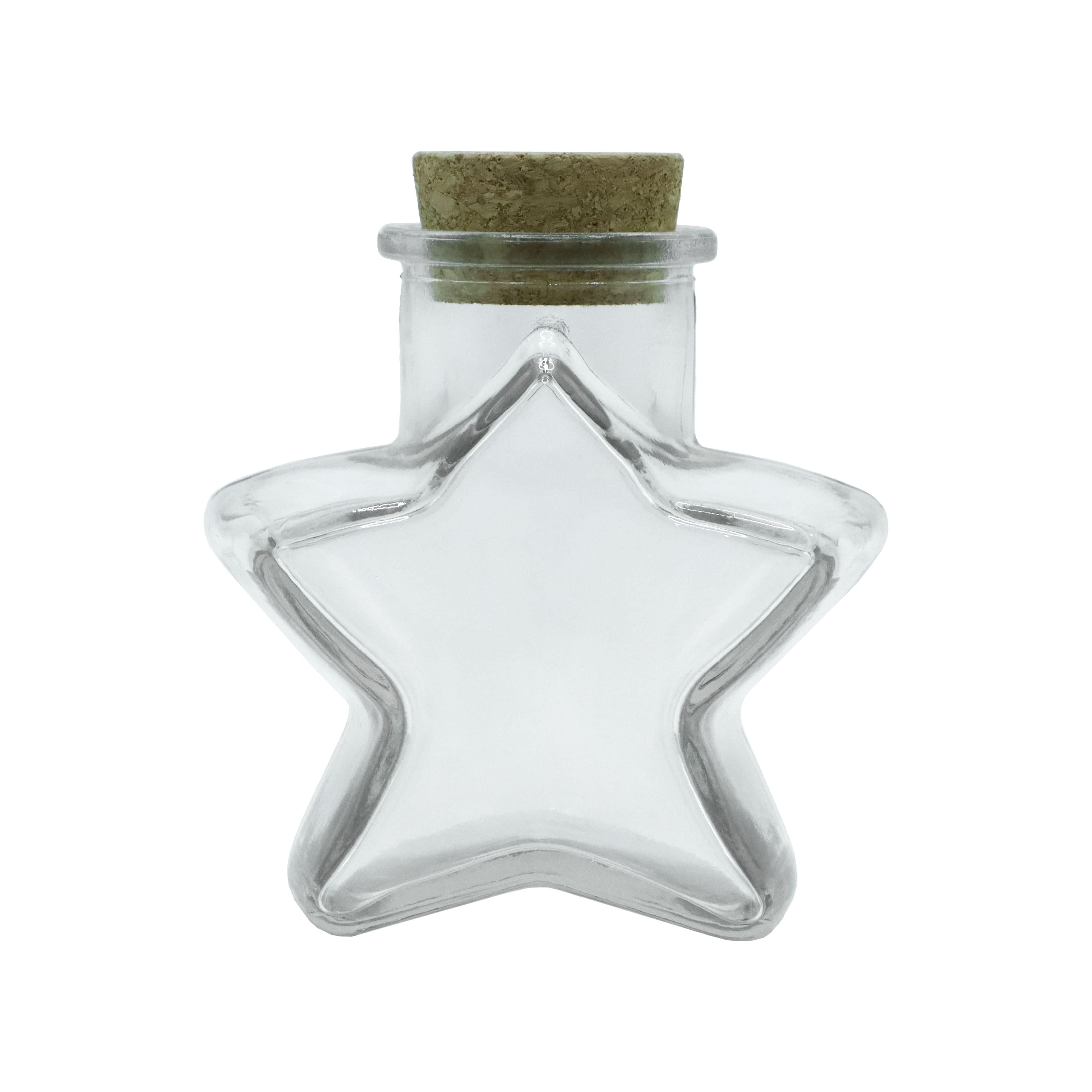 16 Pack: 5oz. Clear Glass Star Bottle with Cork by Ashland®
