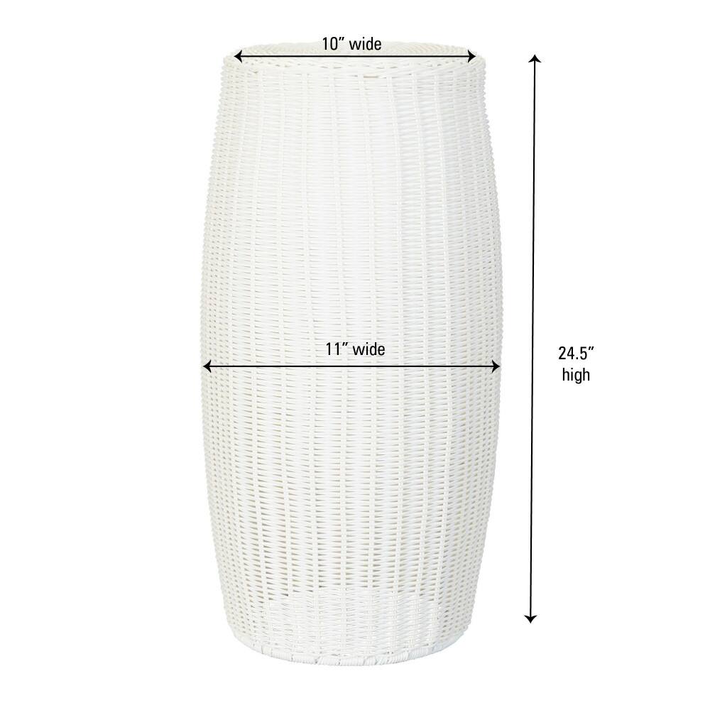 Household Essentials 24.5" White Woven Pedestal
