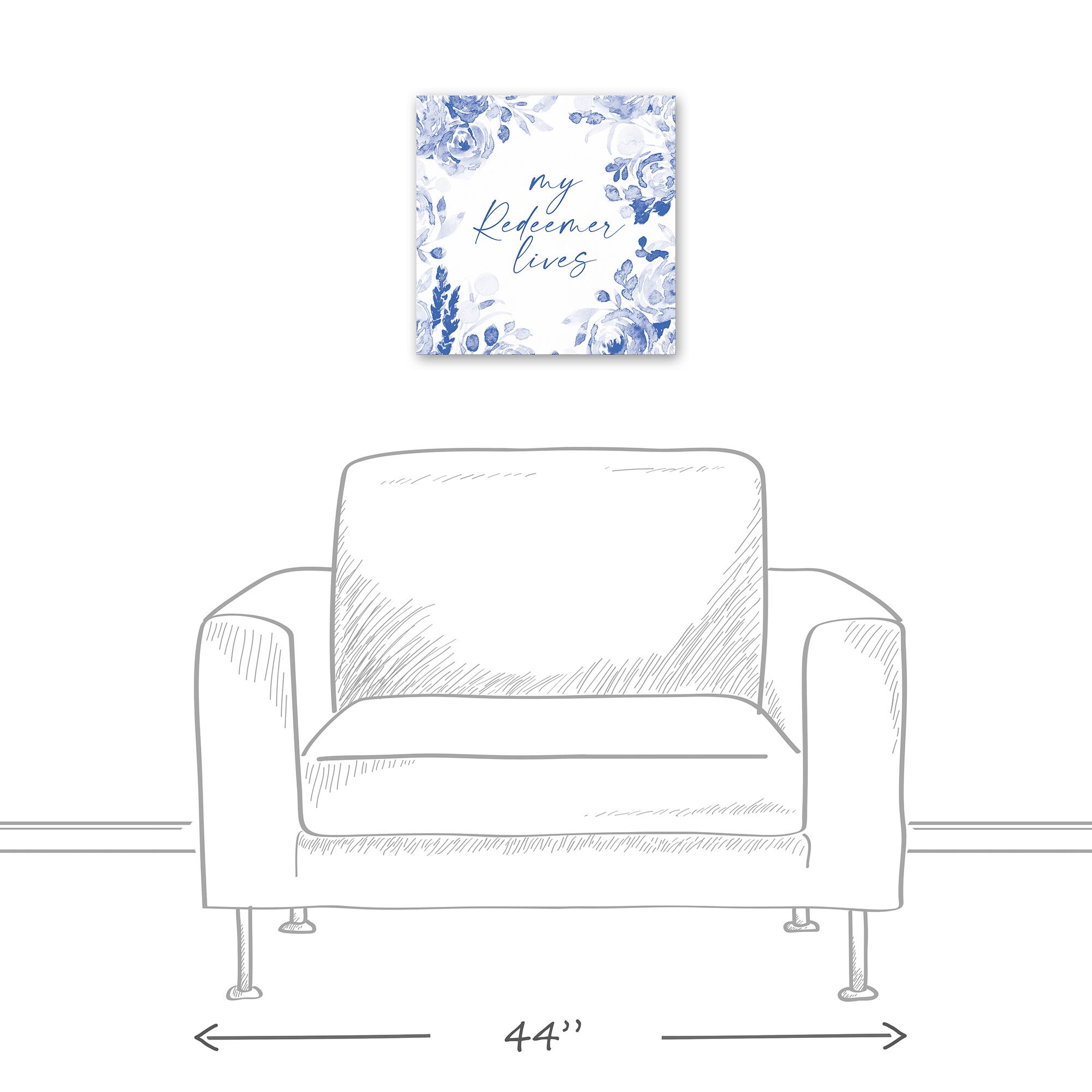 My Redeemer Lives Florals 16" x 16" Canvas Wall Art