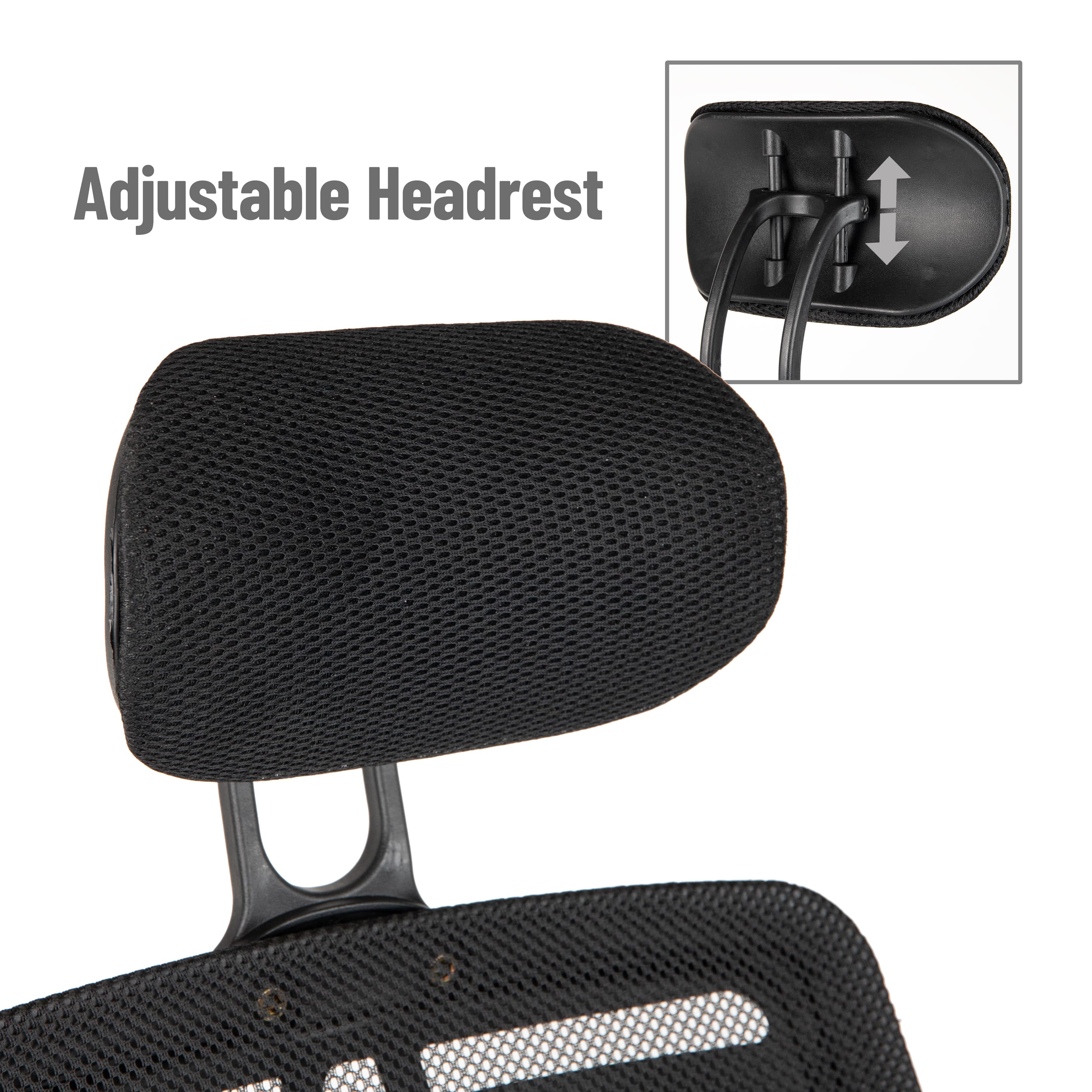 Mind Reader Office Chair with Wheels, Height Adjustable, Desk Chair, Office, 24"L x 20"W x 44-50"H, Black