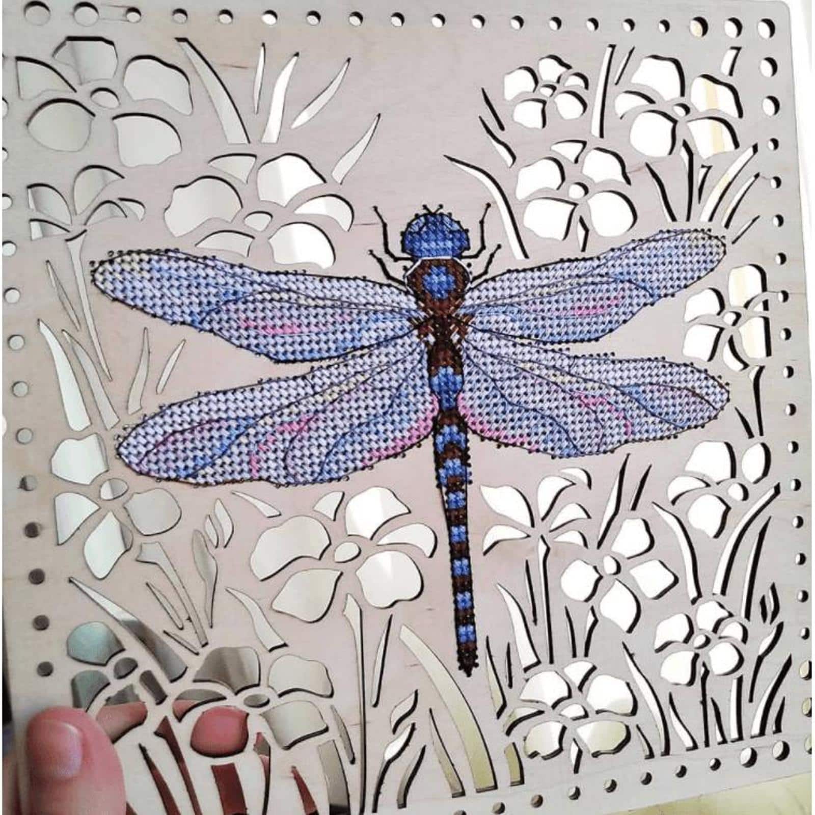 MP Studia Dragonfly Cross Stitch On Wood Kit