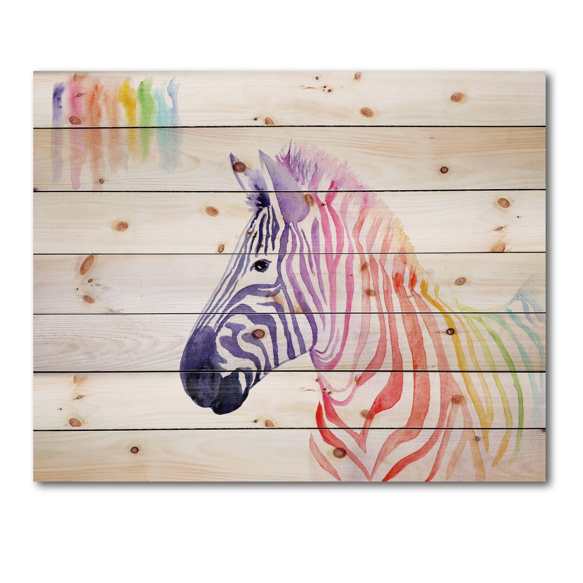 Designart - Portrait of Rainbow Zebra