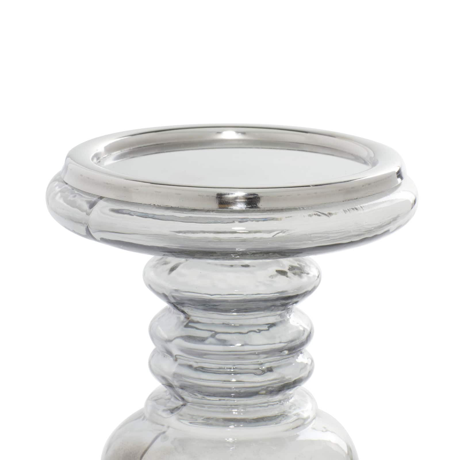 Clear Glass Traditional Candle Holder Set