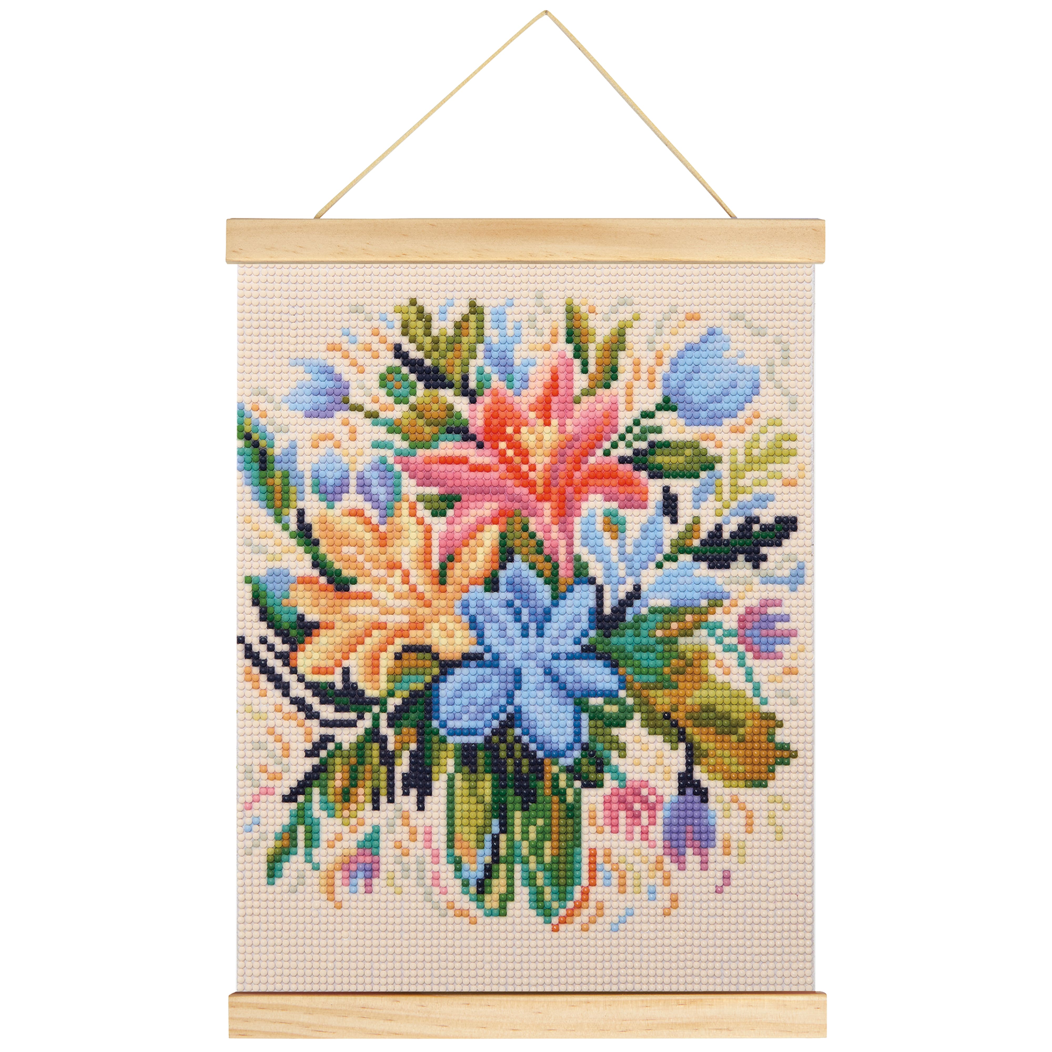 8.5" x 11" Pastel Flowers Diamond Art Kit with Wooden Frame by Make Market®