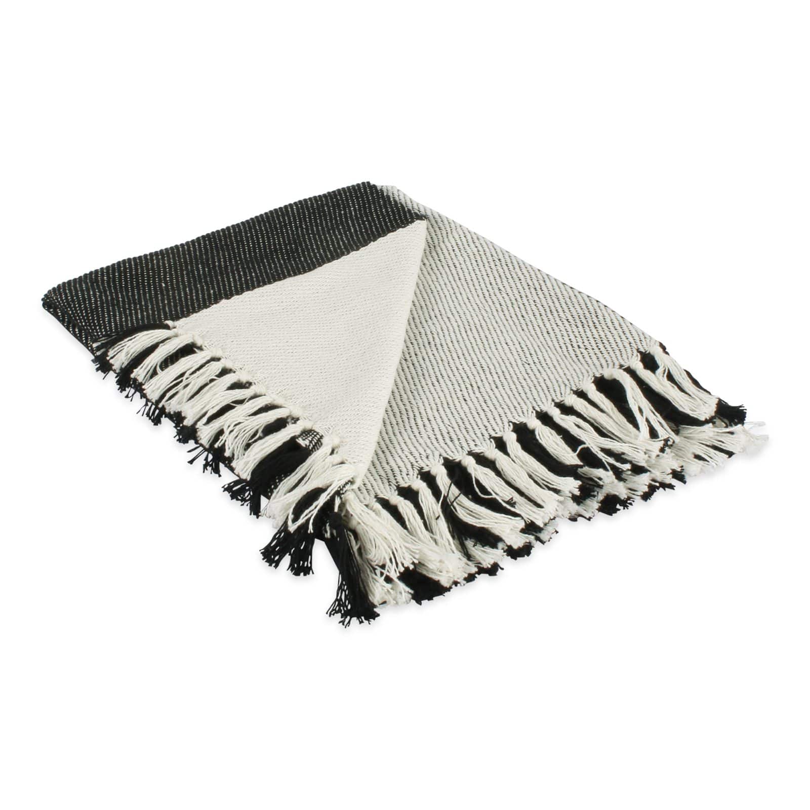 DII® Black Four Square Woven Throw