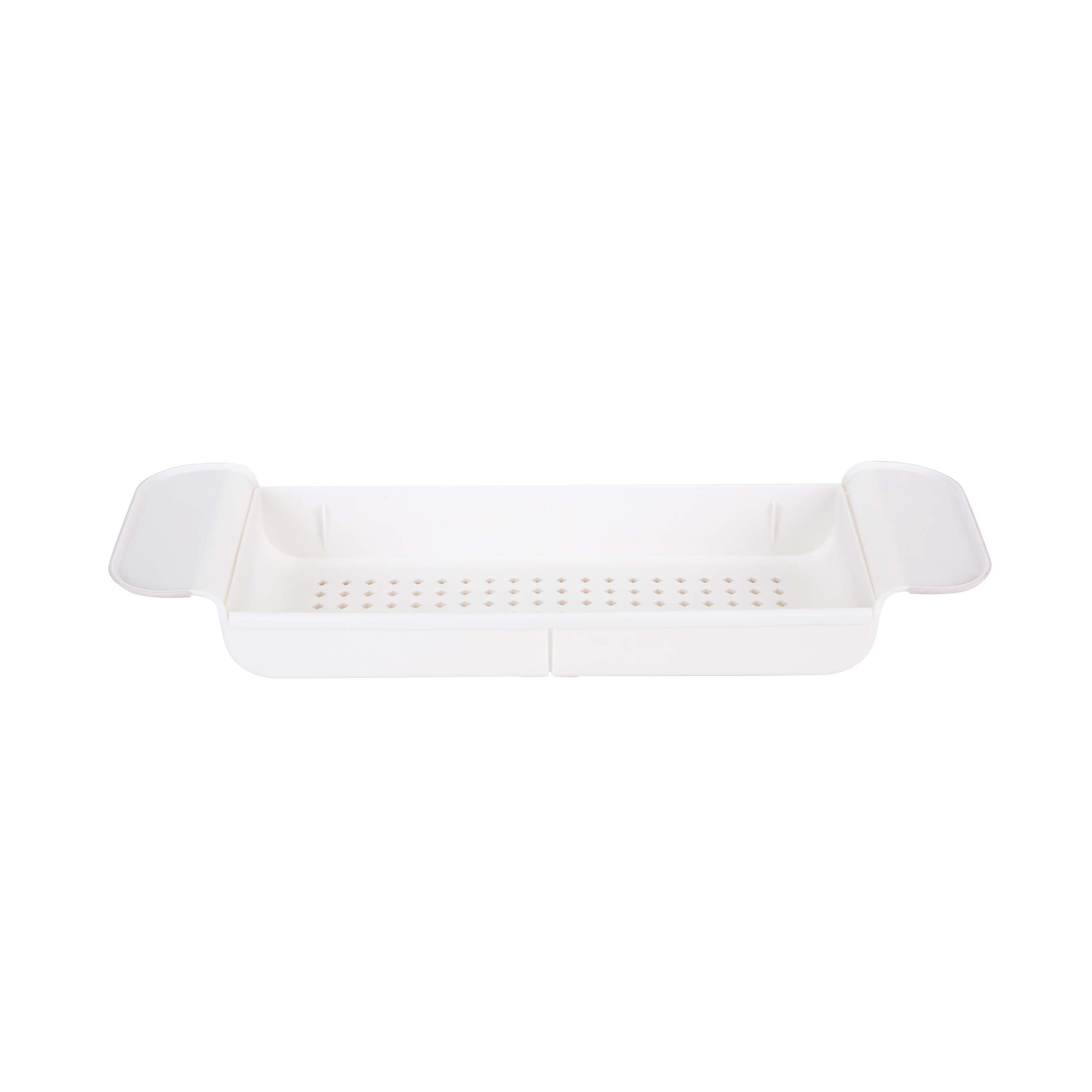 Bath Bliss White Expandable Non-Slip Bathtub Caddy