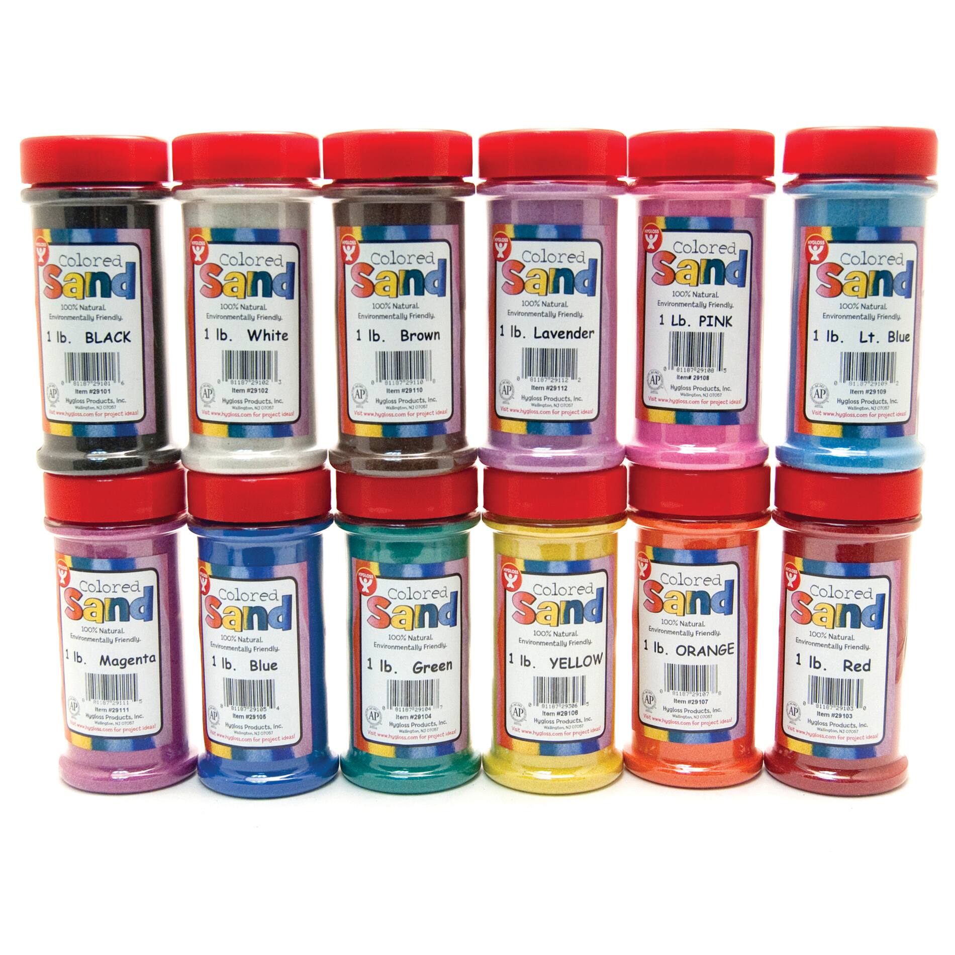 Hygloss Bucket O' Sand, Assorted Colors, 12 Packs