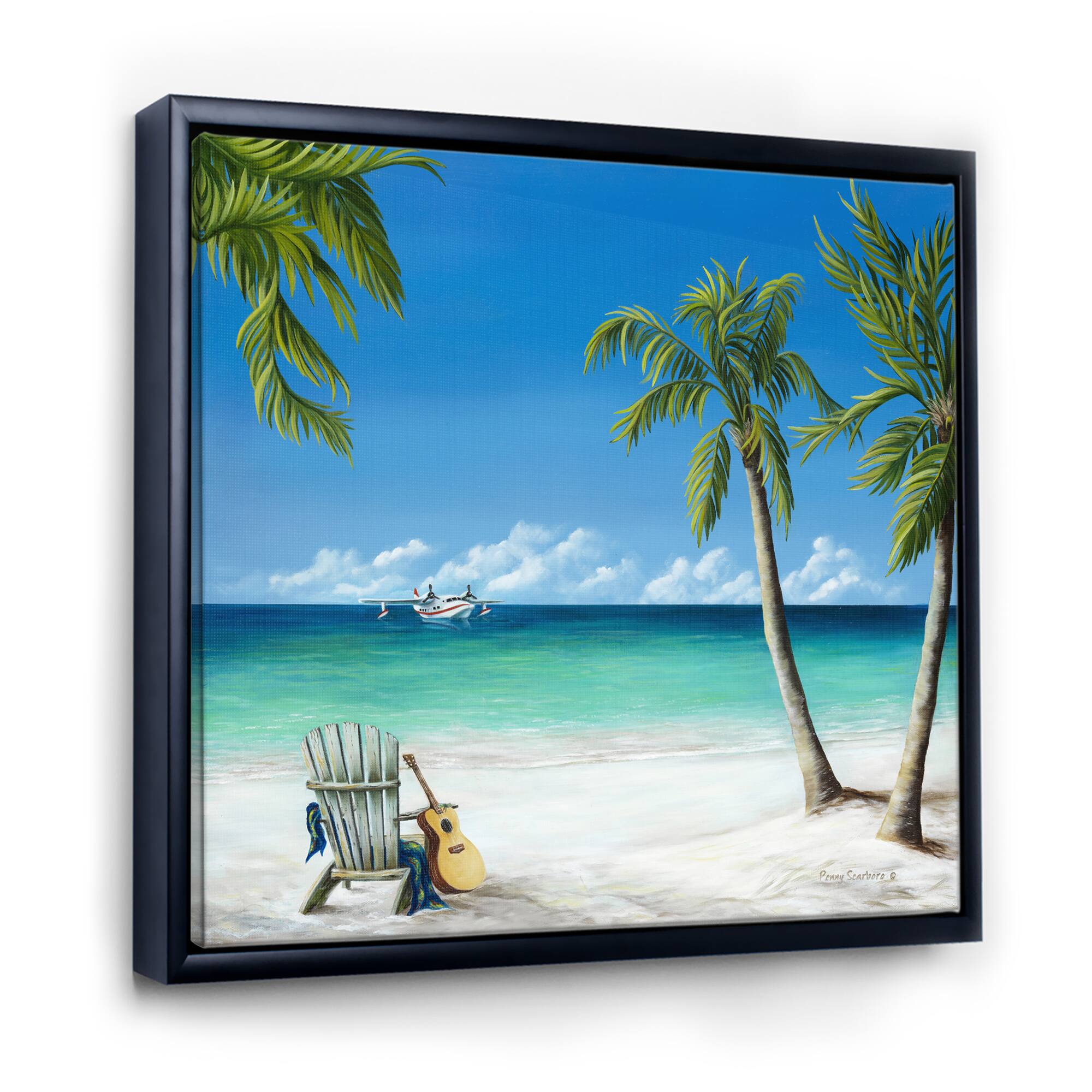 Designart - Bird of Paradise - Nautical & Coastal Framed Canvas Wall Art