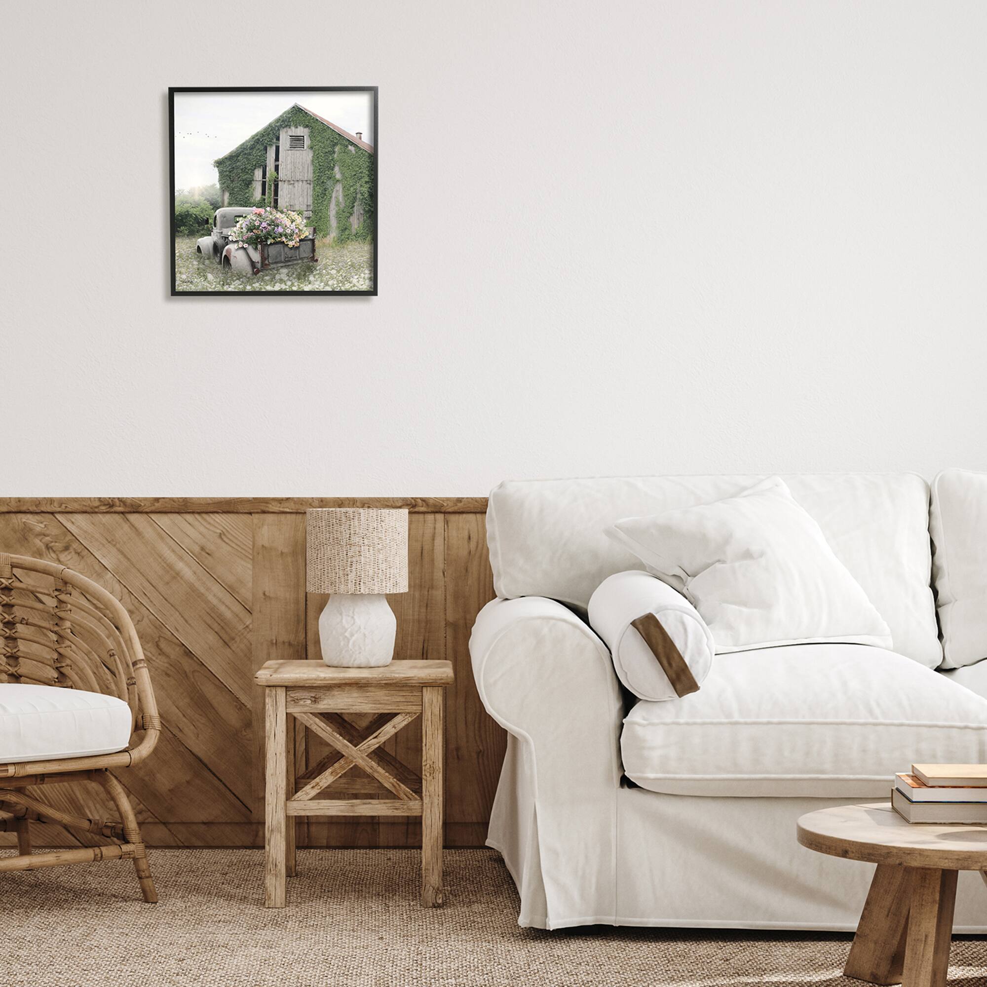 Stupell Industries Magical Farmhouse Barn and Flower Field Framed Giclee Art