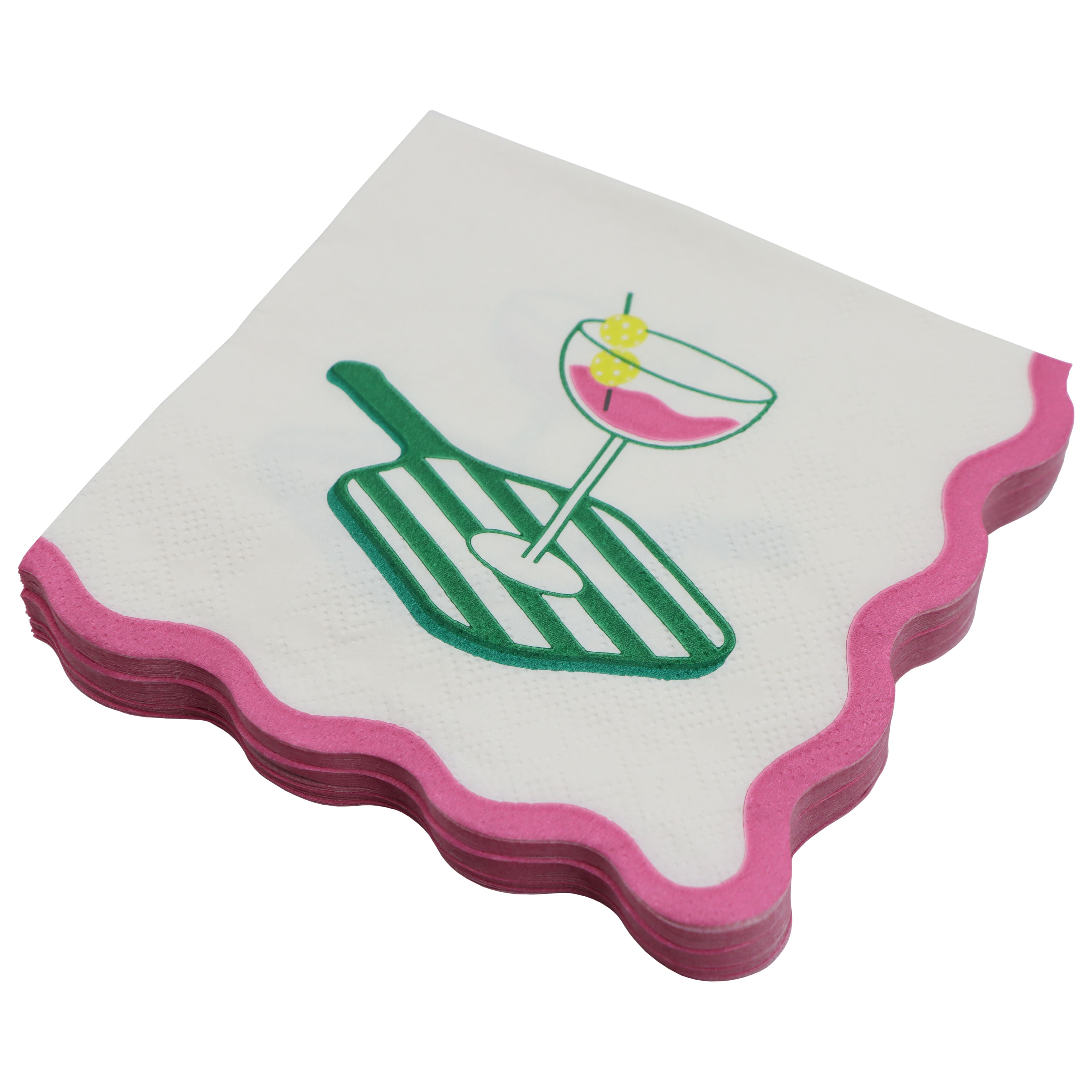 Cocktail Court Wavy Edge Paddle & Tini Paper Beverage Napkins, 20ct. by Celebrate It™