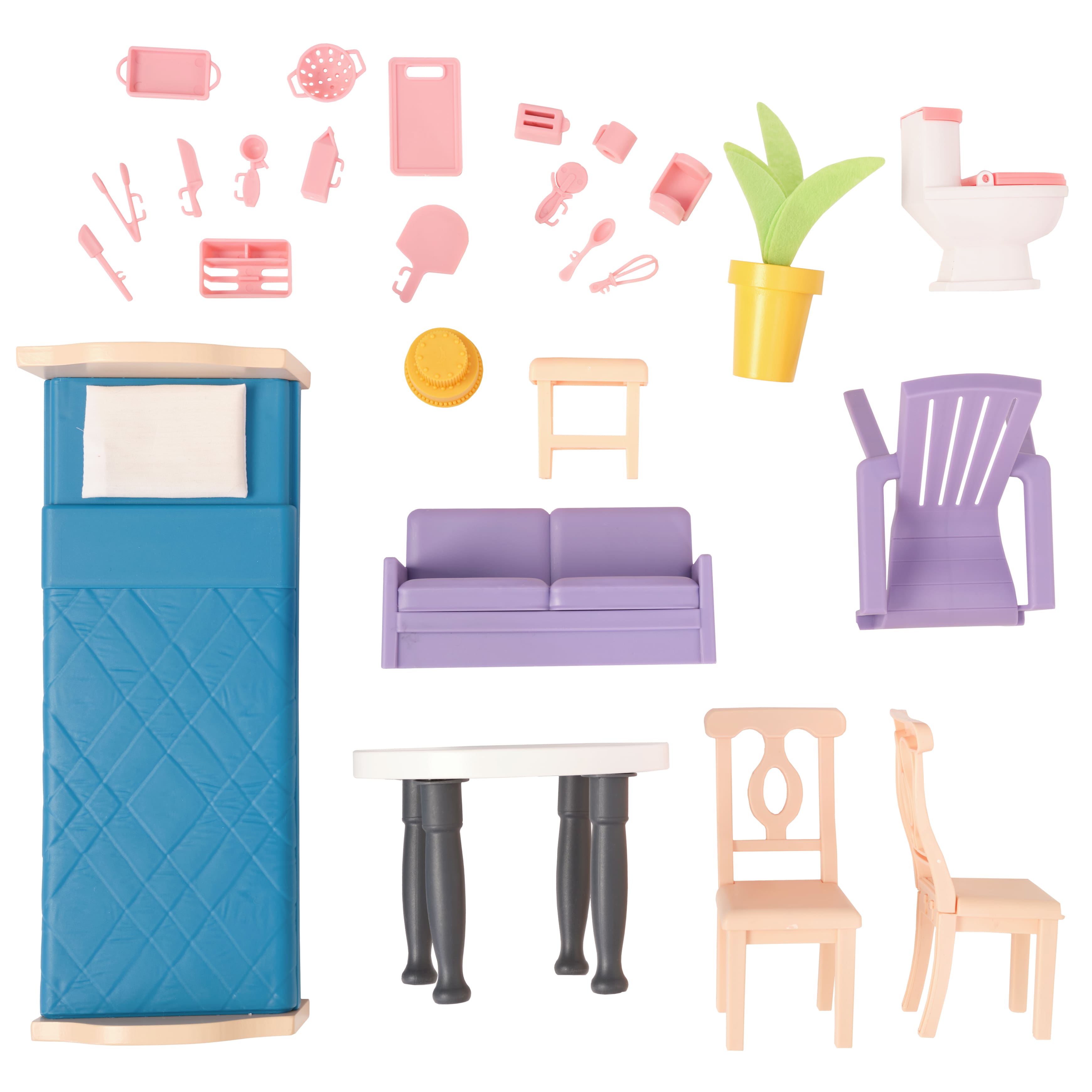 KidKraft Bella View Wooden Dollhouse with Rooftop Deck & 31 Accessories