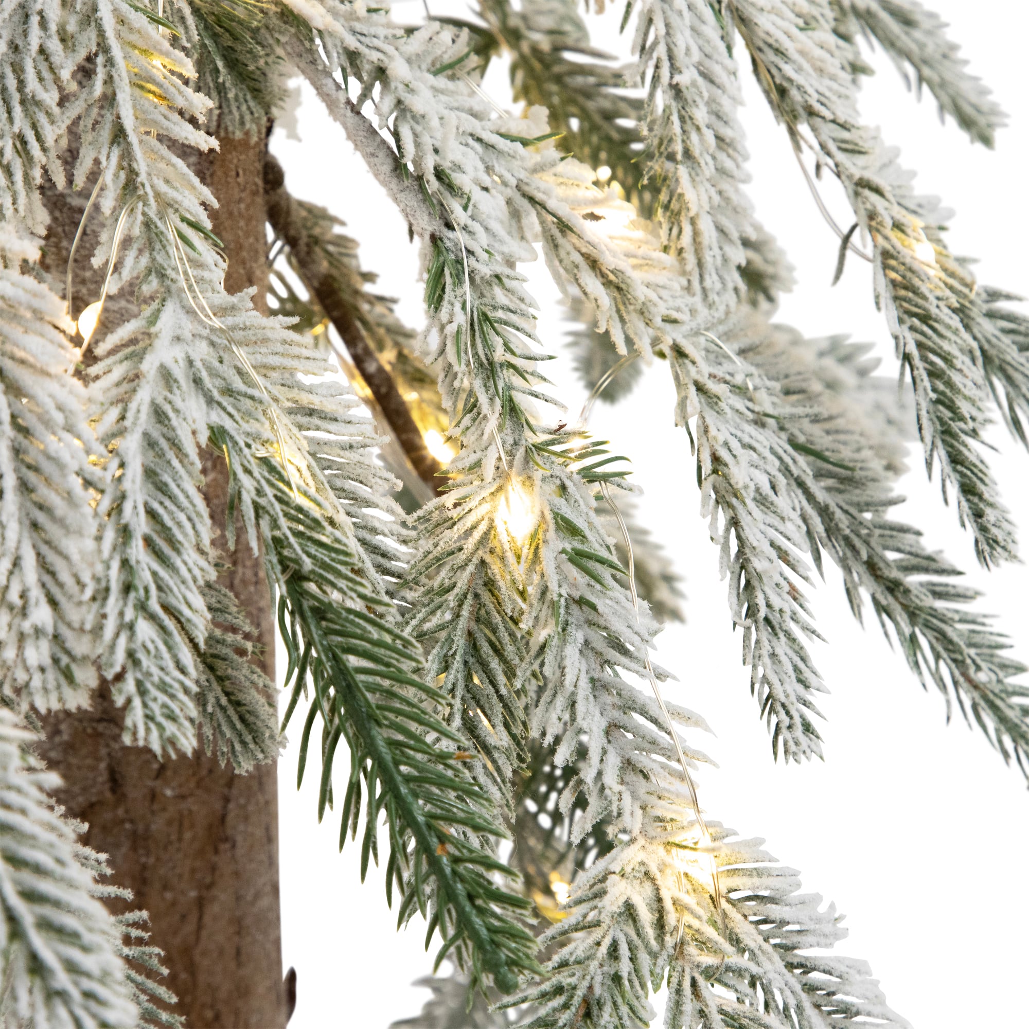 3ft. Pre-Lit Flocked Alpine Artificial Christmas Tree, Clear Lights