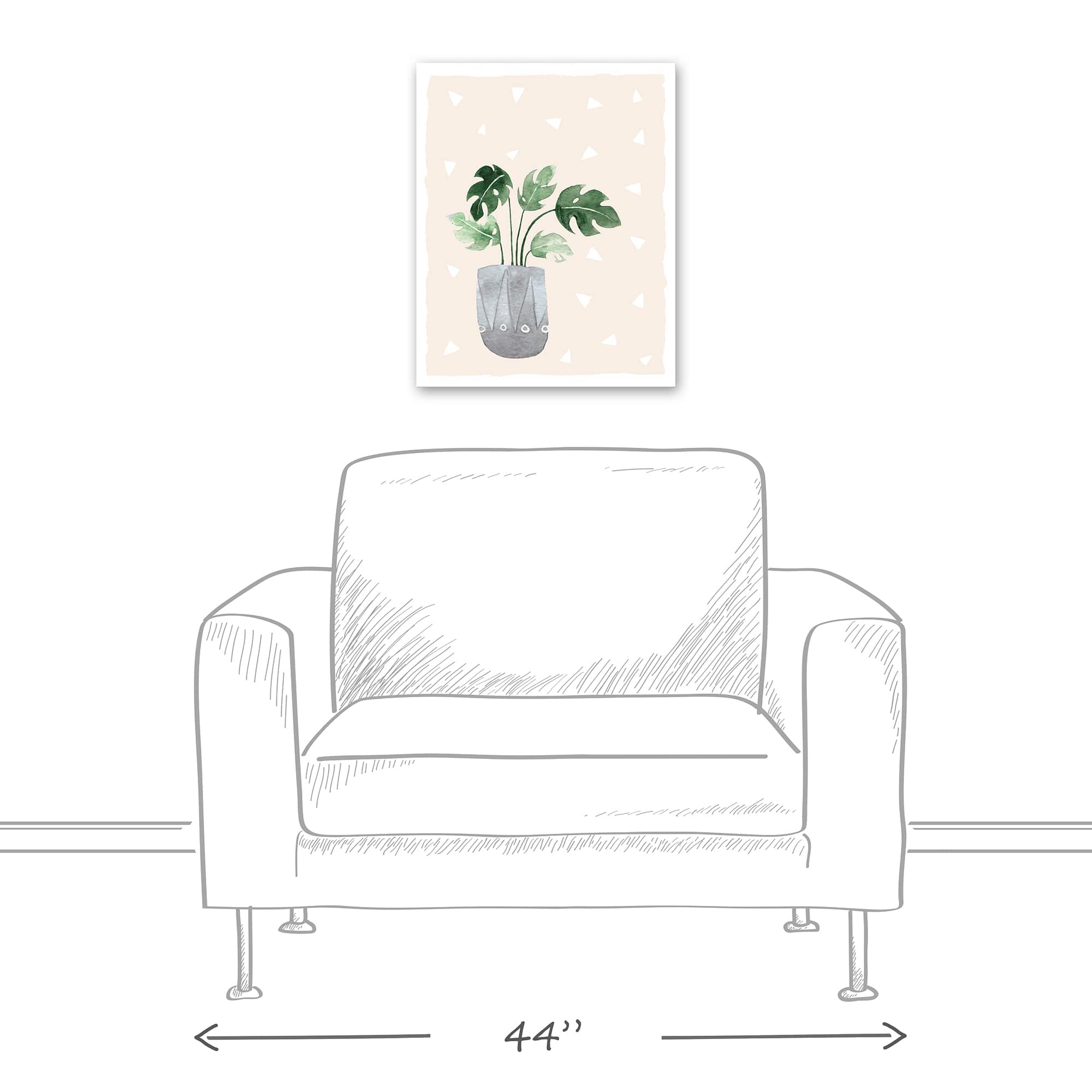 Designs Direct Monstera Triangle Pattern Canvas Wall Art