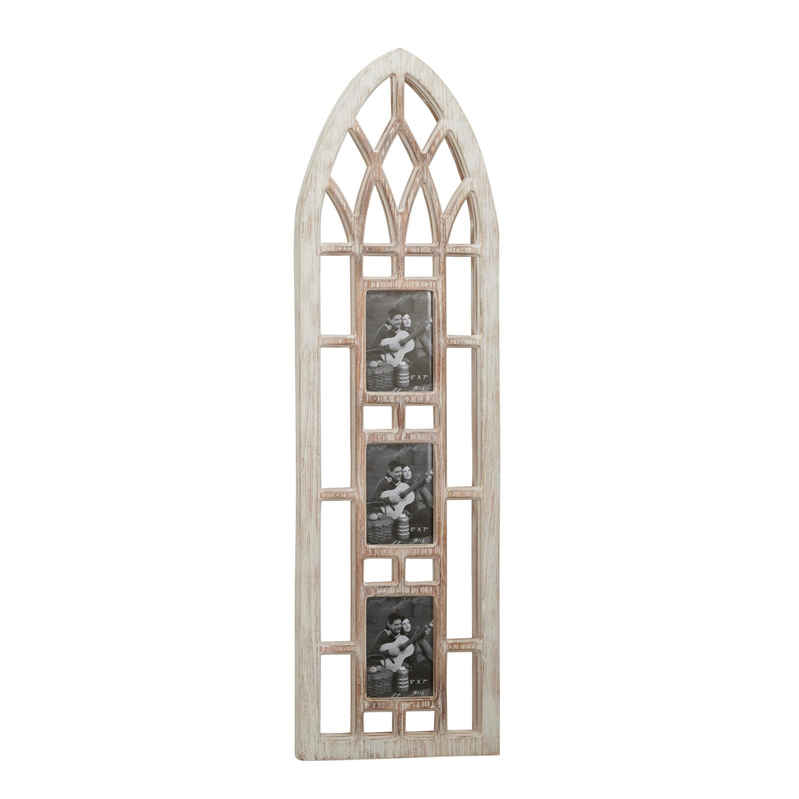 Light Brown Wood Vintage Wall Photo Frame, 47" x 14" x 1"