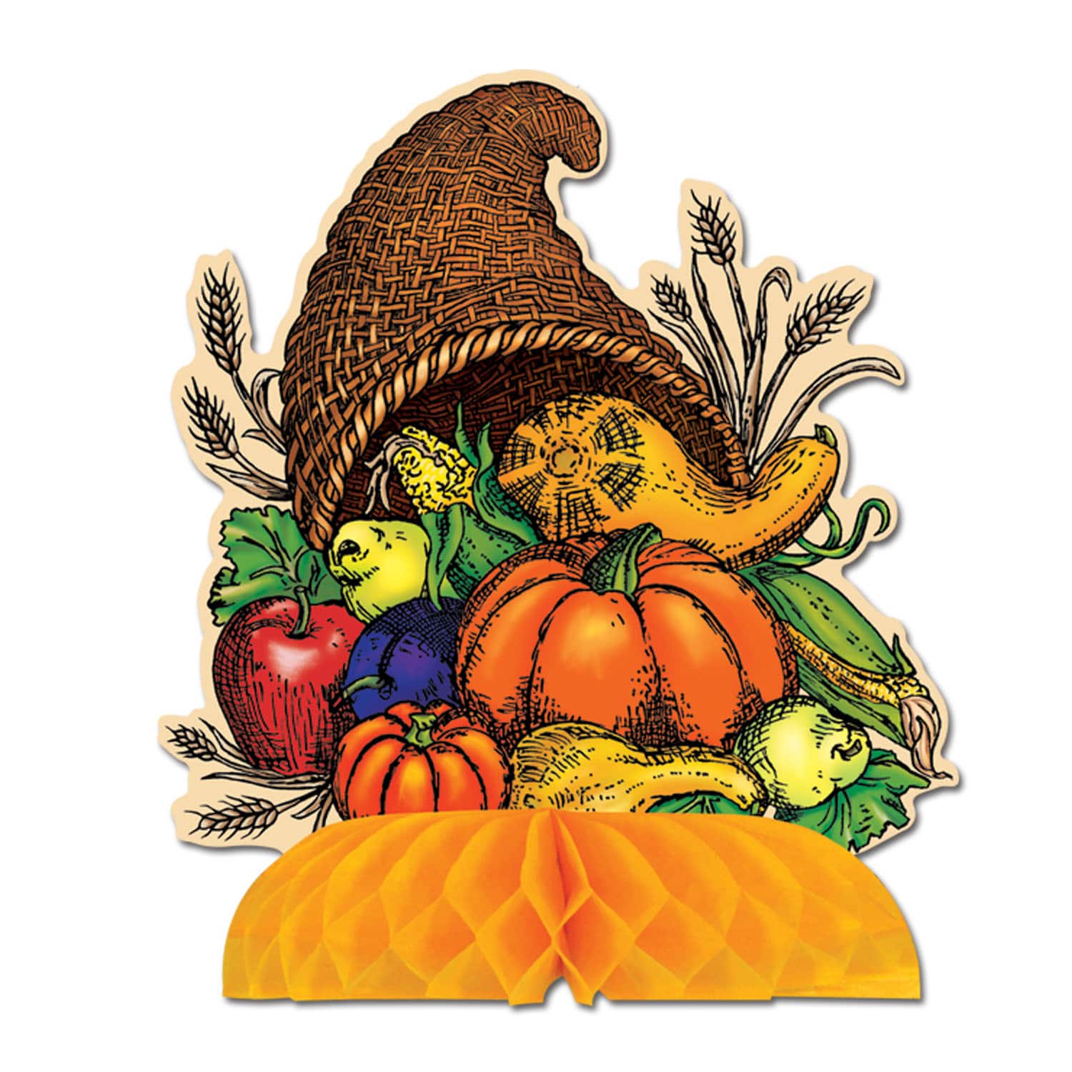 Beistle 8.5" Cornucopia Centerpieces, 3ct.