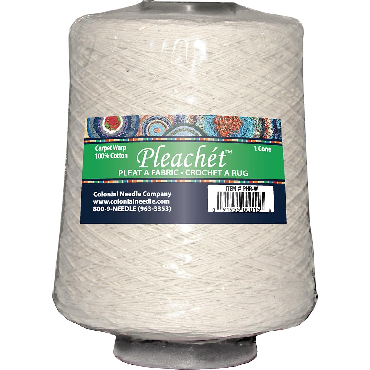 Colonial Pleachét™ Cotton Carpet Warp Cone, 1lb.