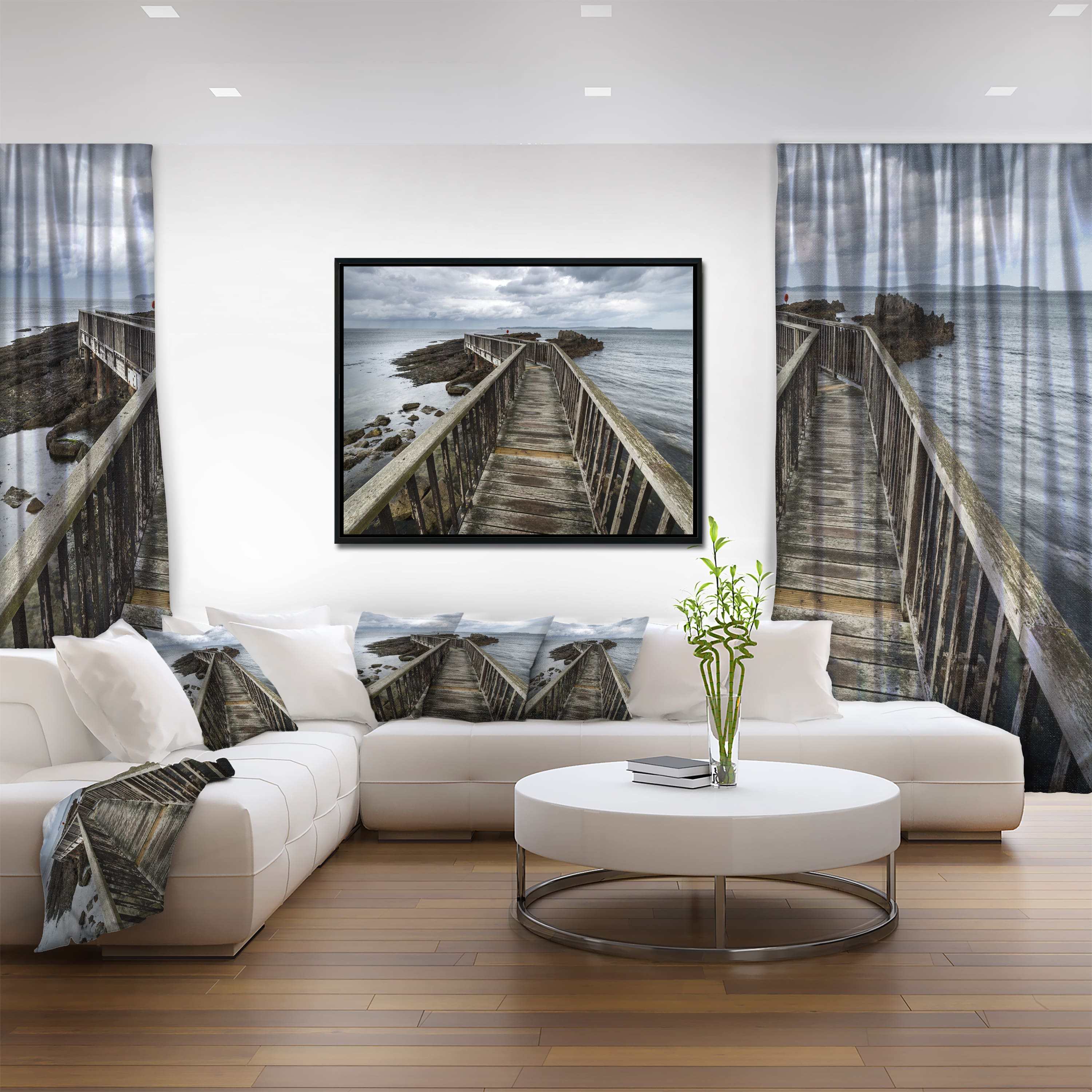 Designart - Wooden Pier on North Irish Coastline