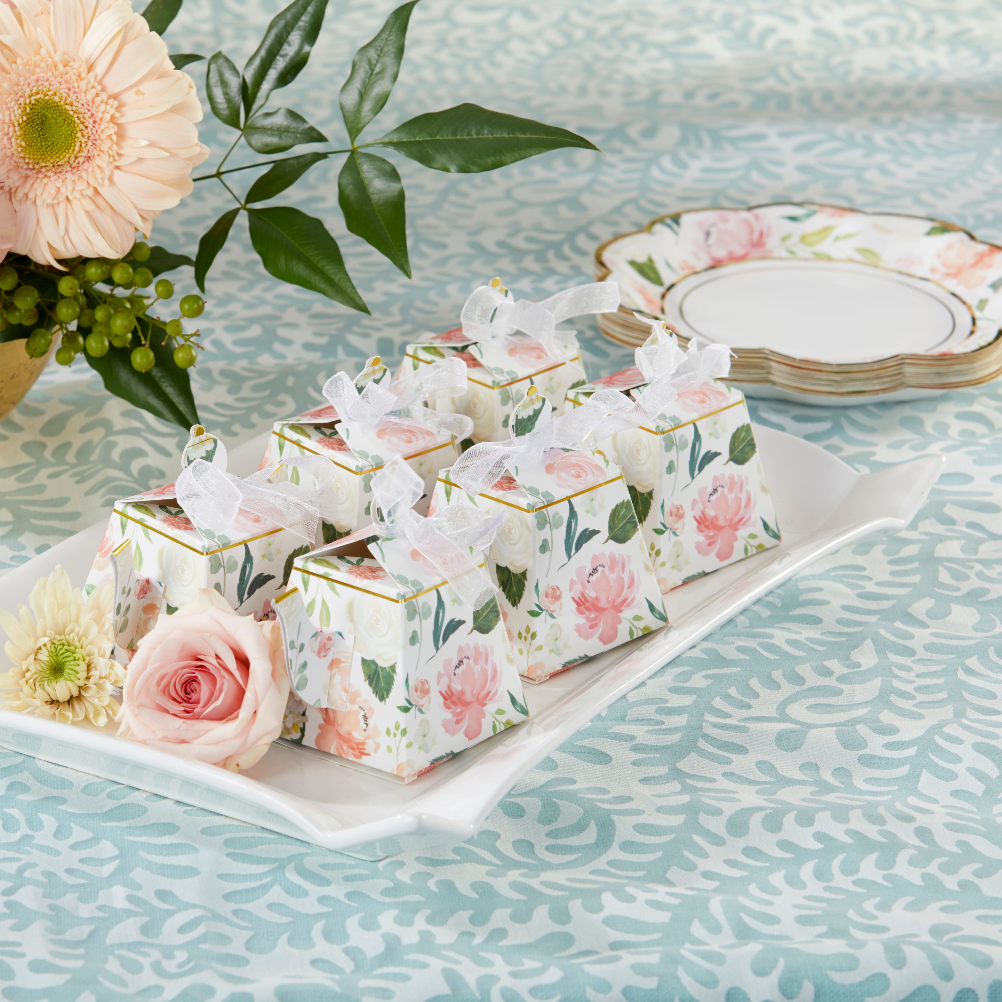 Kate Aspen® Brunch Floral Teapot Favor Box Set, 24ct.