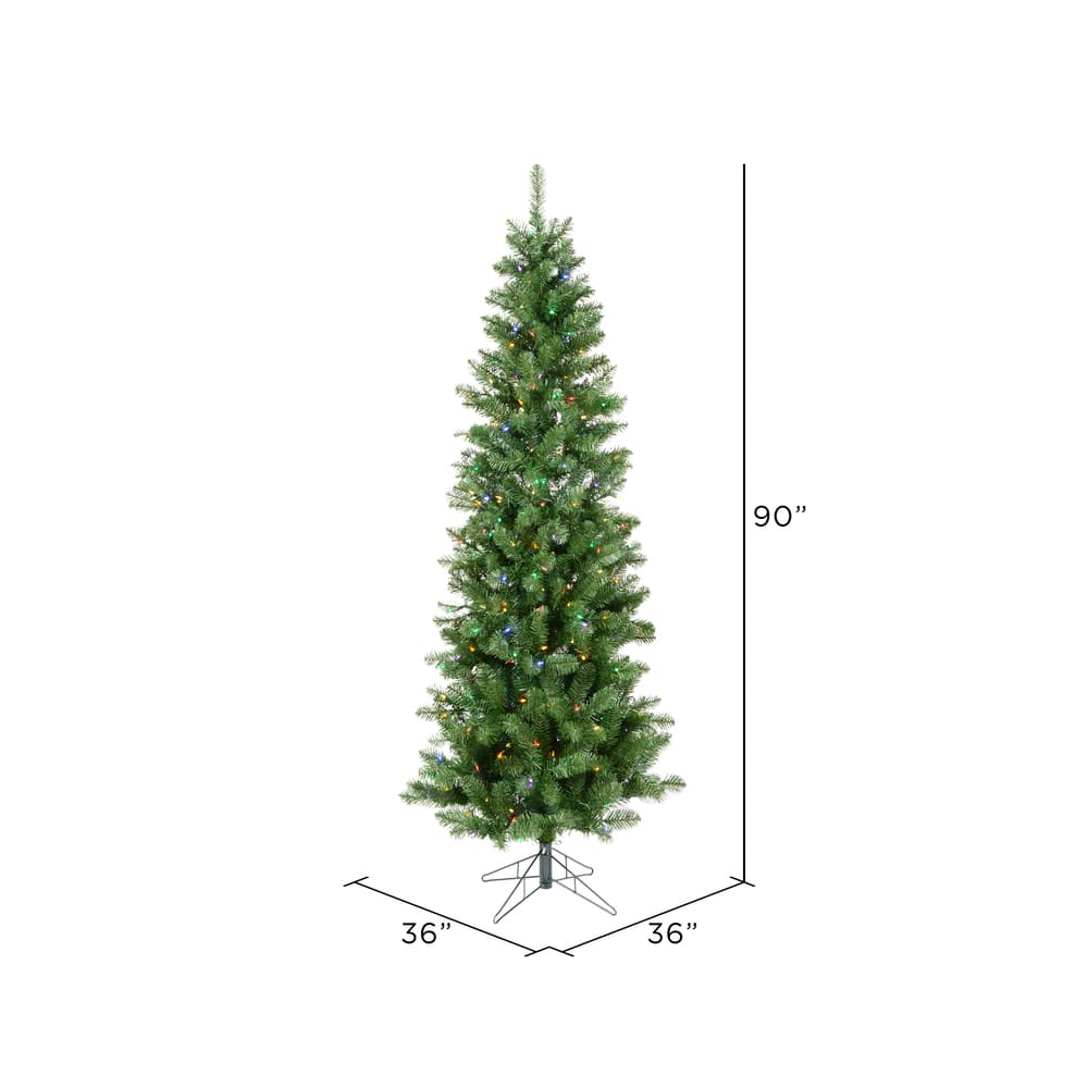 7.5ft. Pre-Lit Salem Pine Artificial Christmas Tree, Multicolor Dura-Lit® LED Lights