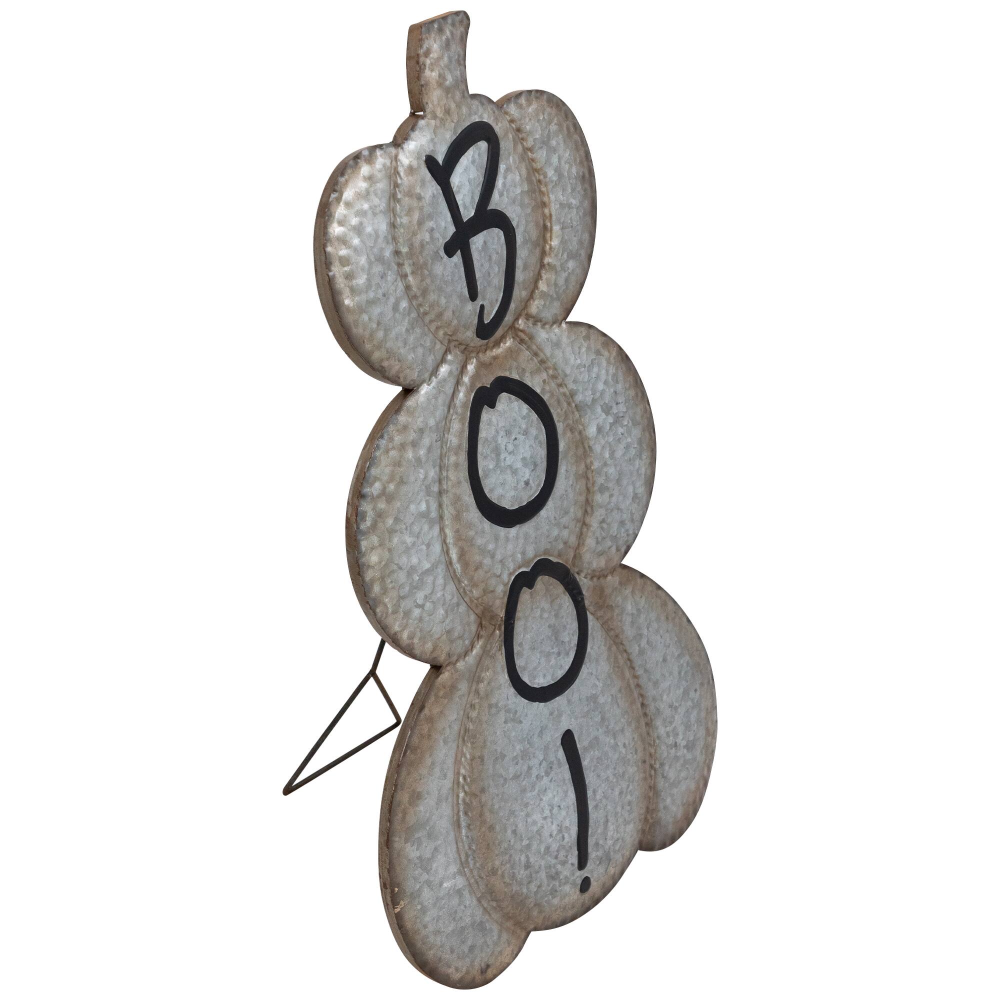28' Silver & Brown Metal Pumpkin Halloween Decoration