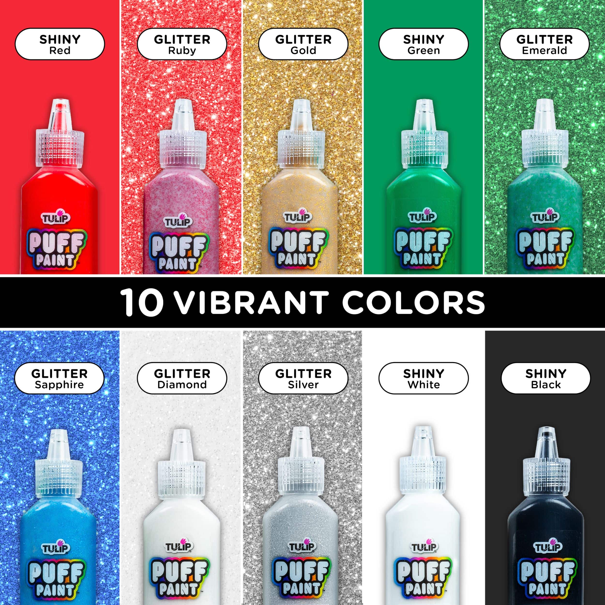 6 Packs: 10 ct. (60 total) Tulip® Glitter Puff Paint Set