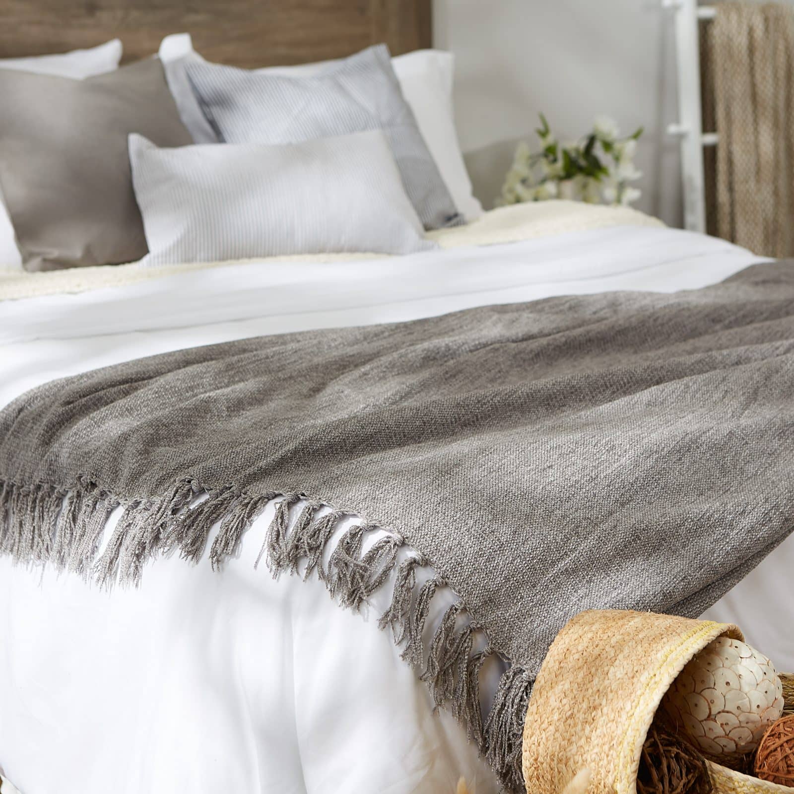 DII® Soft Gray Chenille Throw