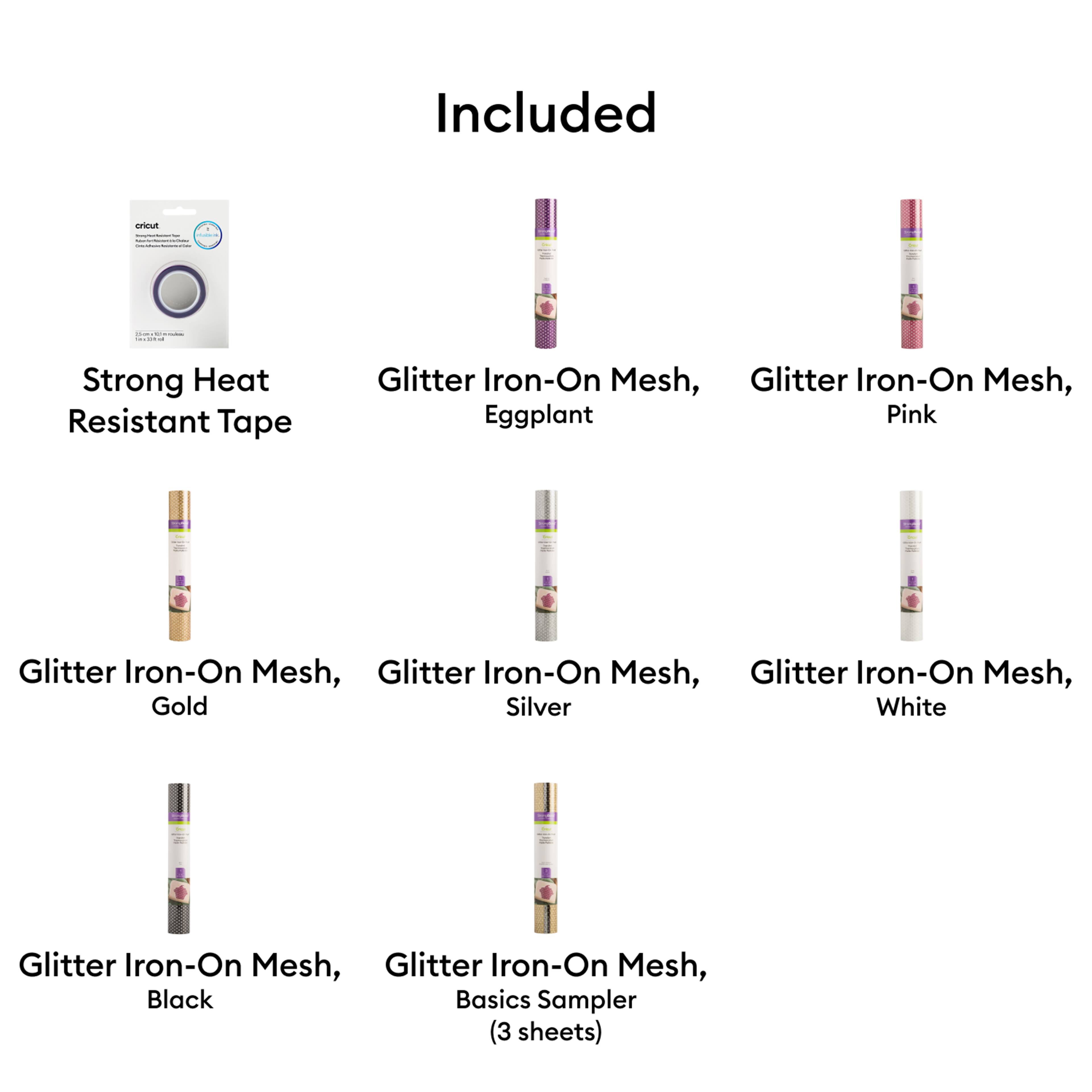 Cricut® Glitter Iron-On Mesh Sampler