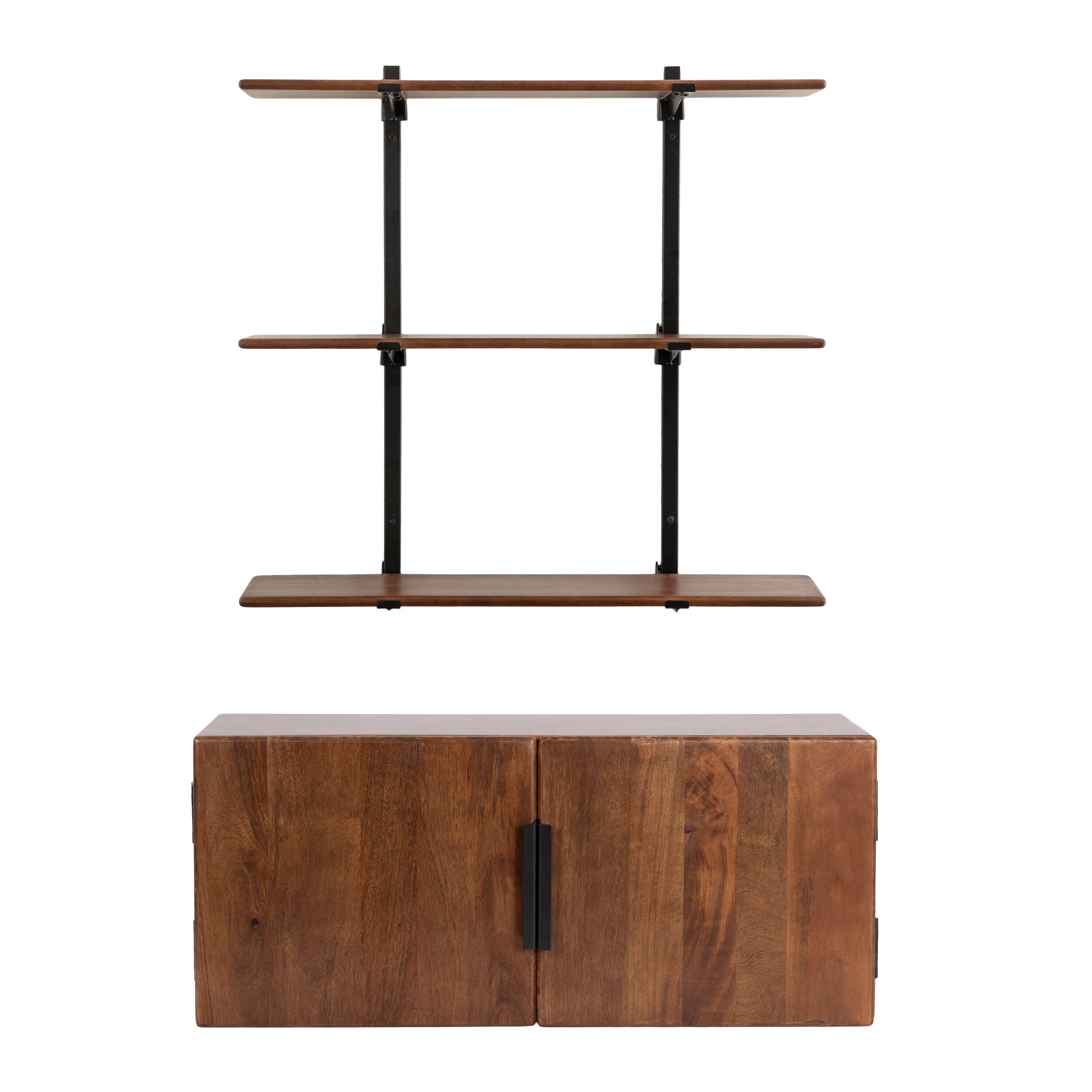 Kate and Laurel Atwood Wall Cabinet & Shelf Set