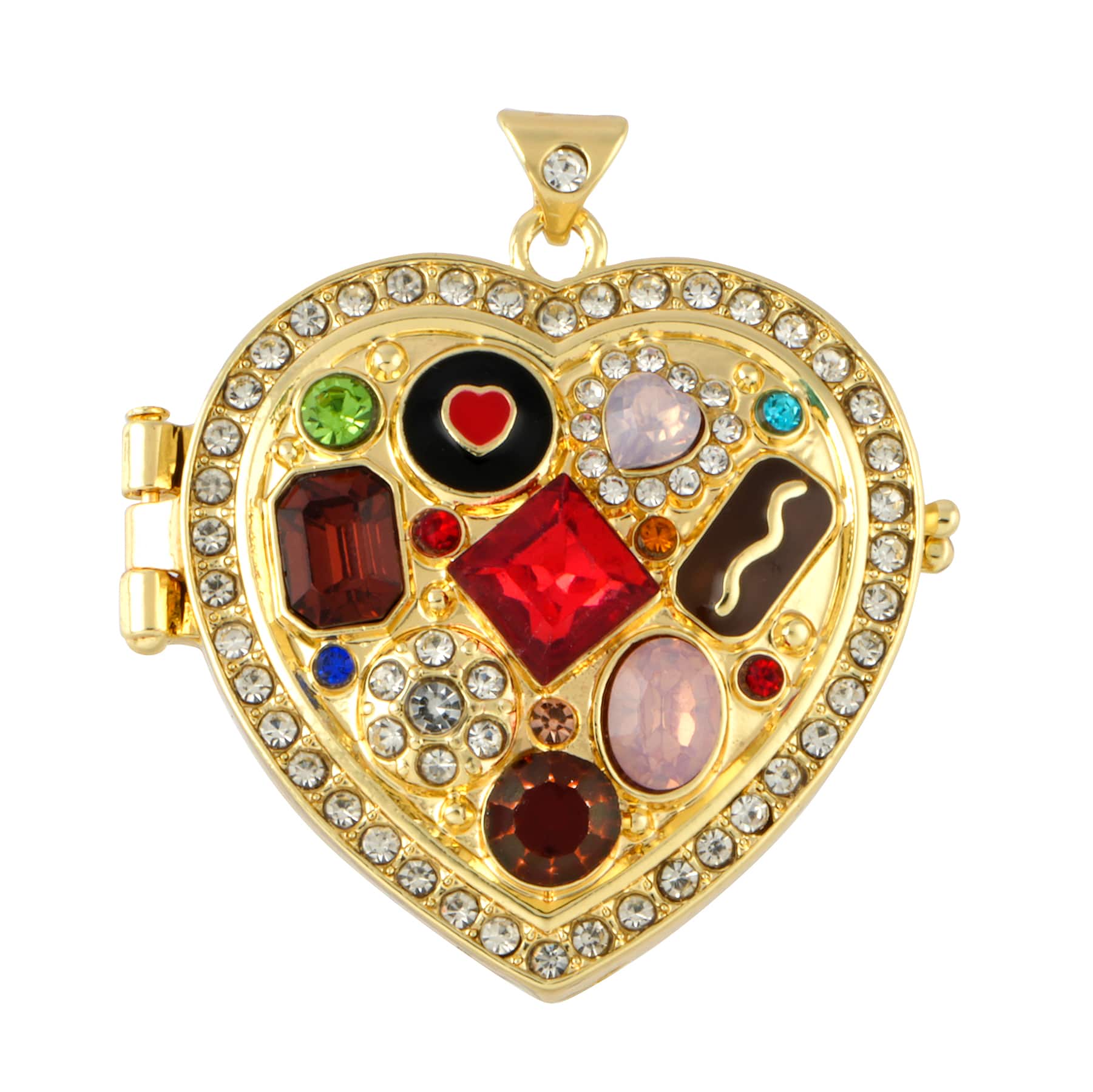 Gold Jeweled Heart Locket Pendant by Bead Landing™