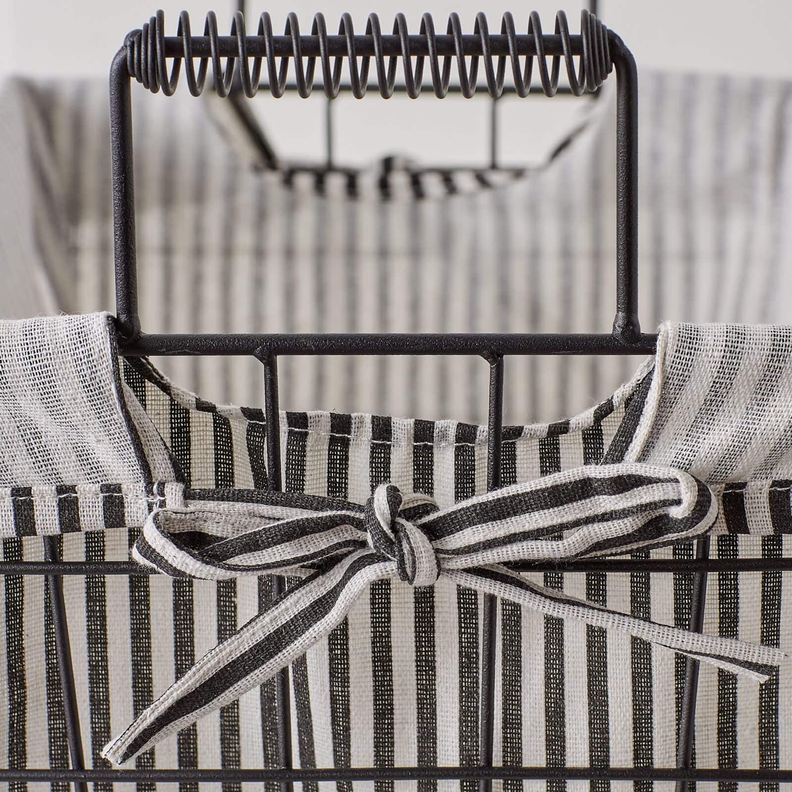 DII® Black & White Ticking Stripe Lined Basket Set