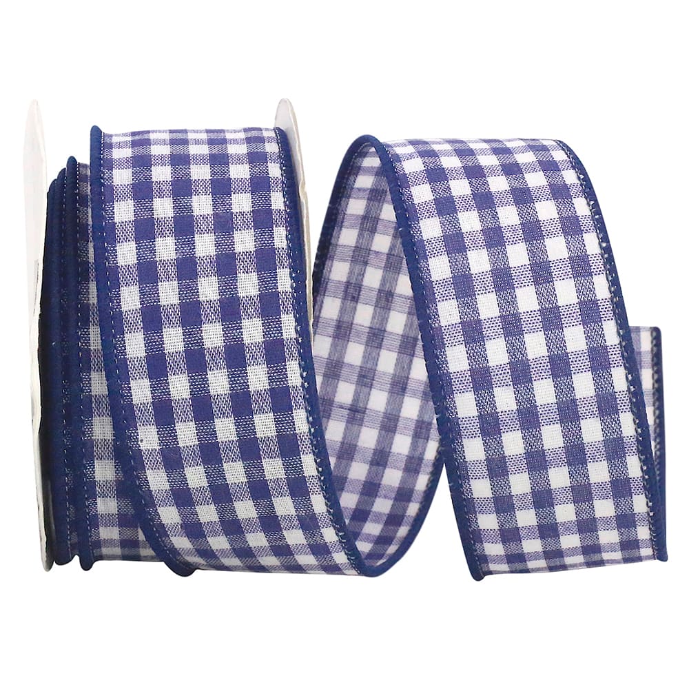 Reliant 1.375" x 10yd. Gingham Check Wired Ribbon