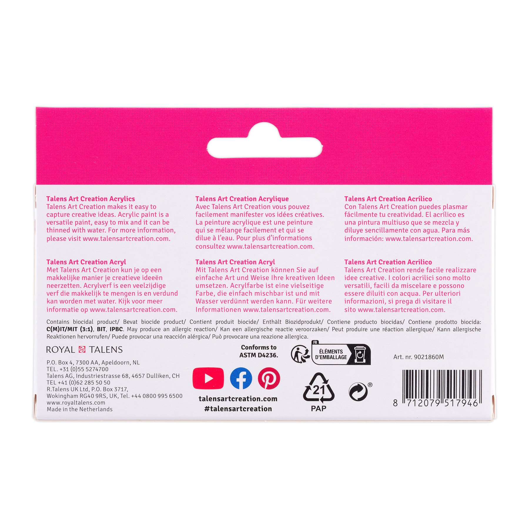 Talens Art Creation Primary Acrylic Set