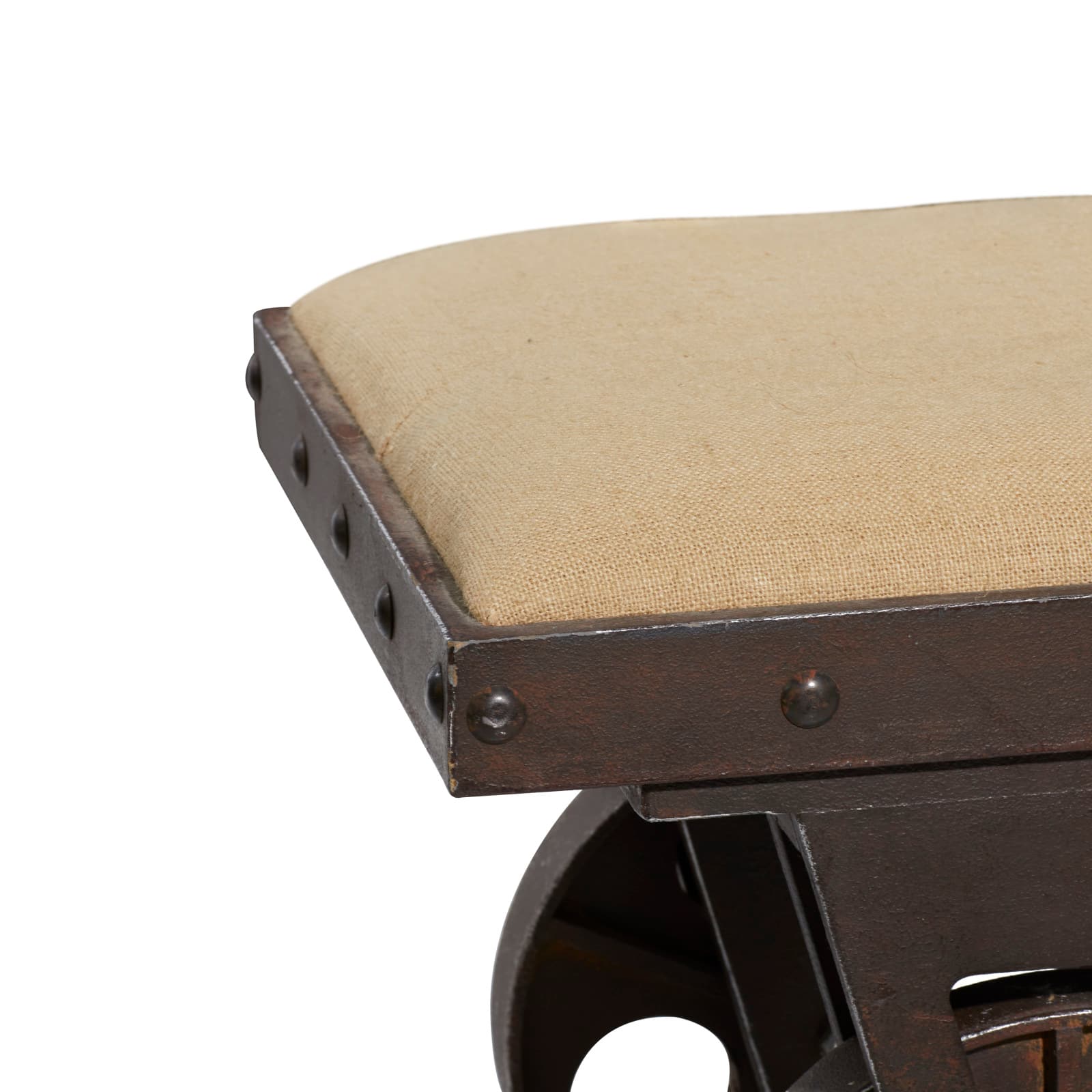 Brown Wood & Metal Industrial Bench