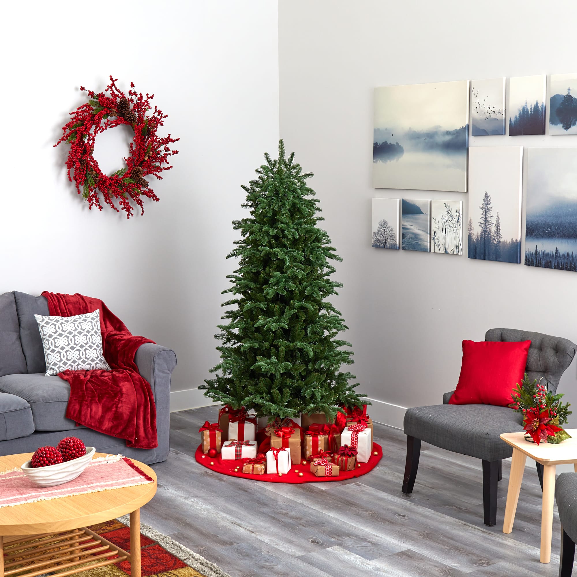 6ft. Pre-Lit South Carolina Fir Artificial Christmas Tree, Clear LED Lights