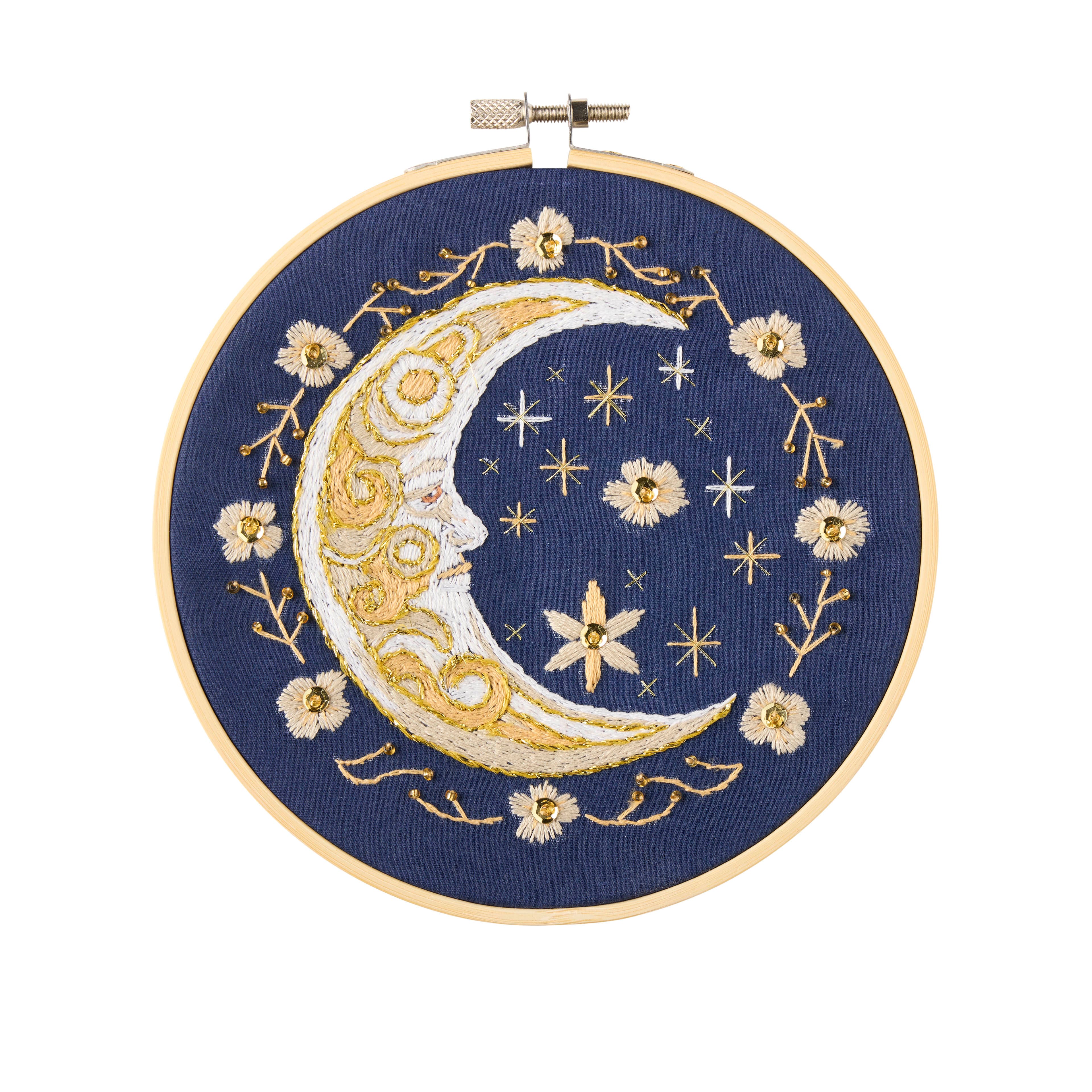 6" Mystic Crescent Moon Halloween Embroidery Kit by Loops & Threads®