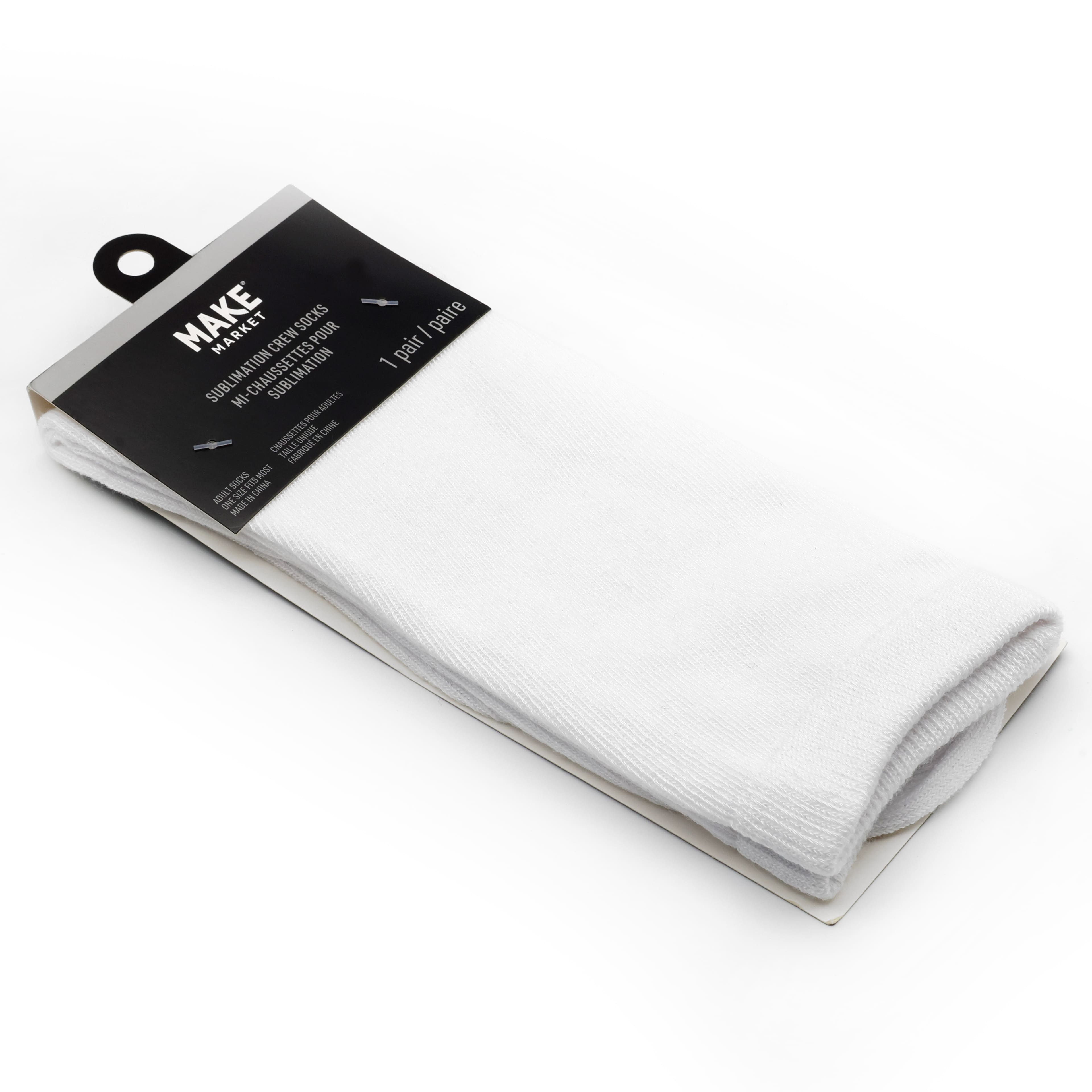 12 Pack: Sublimation Adult Crew Socks by Make Market®
