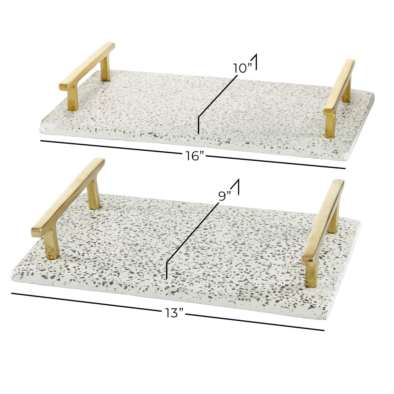 White Ceramic Contemporary Tray Set