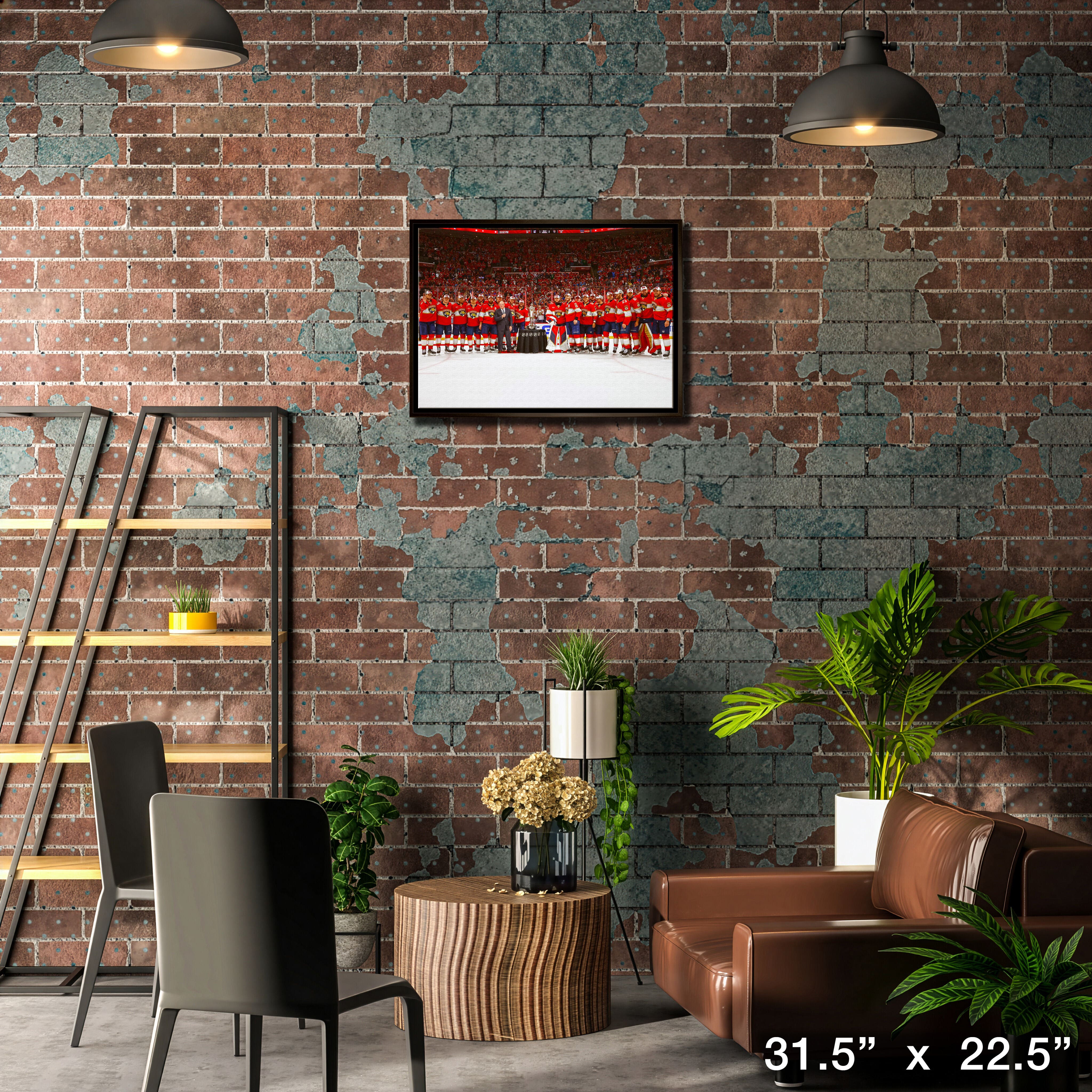 Florida Panthers 20" x 29" Framed Canvas Conference Final Trophy 31.5" x 22.5"
