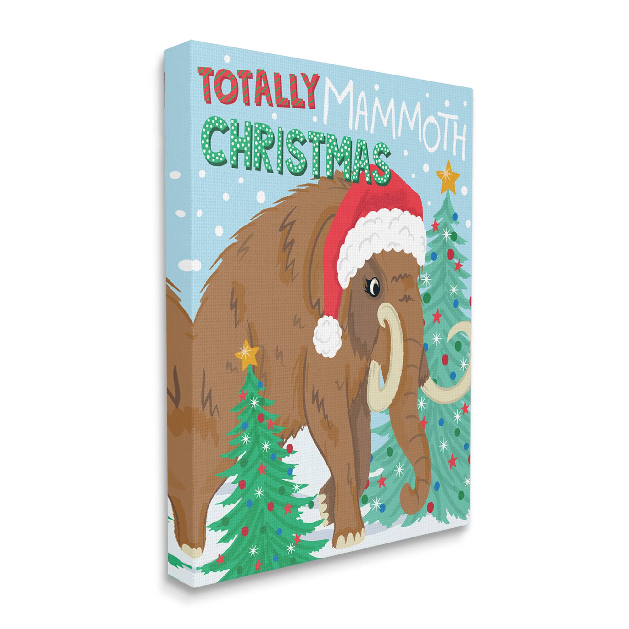 Stupell Industries Totally Mammoth Christmas Scene Canvas Wall Art