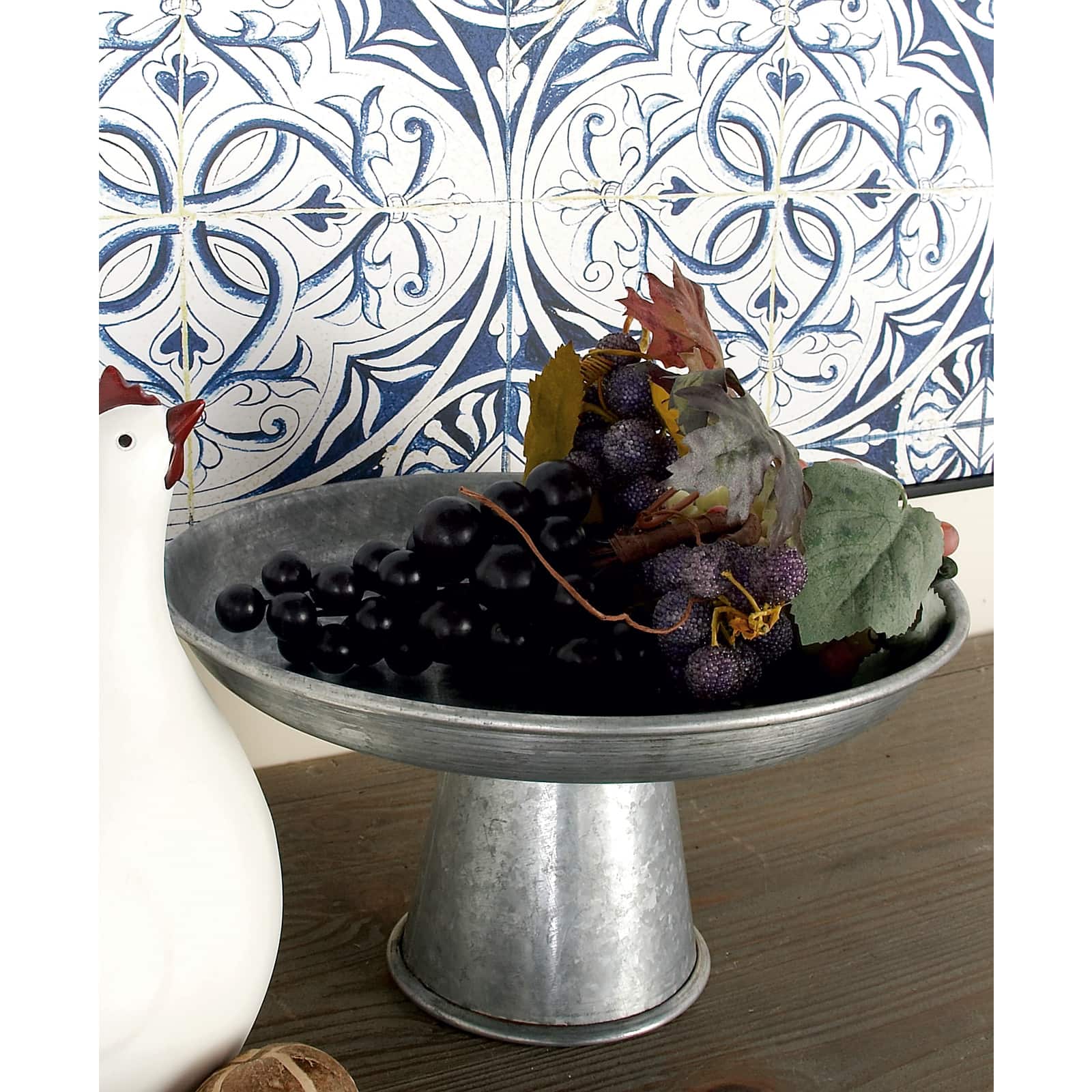 12" Gray Iron Farmhouse Cake Stand