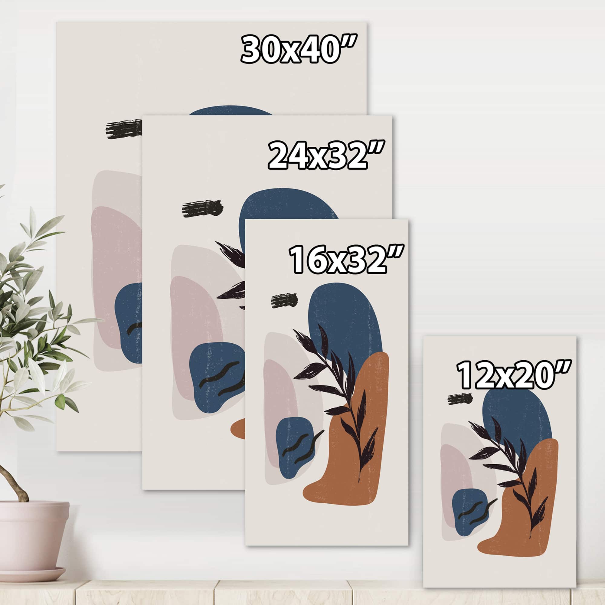 Designart - Botanical Vintage Print Boho Minimalist - Modern Canvas Wall Art Print