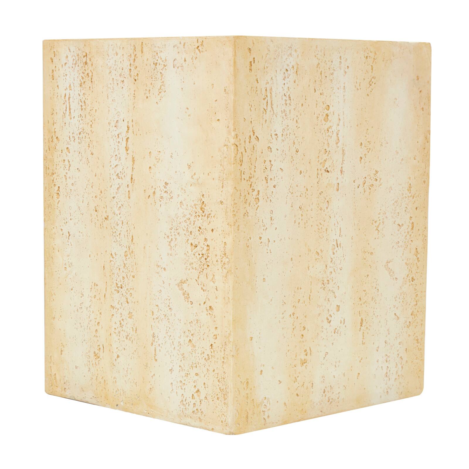 18" Natural Textured Wood Grain Outdoor Accent Table