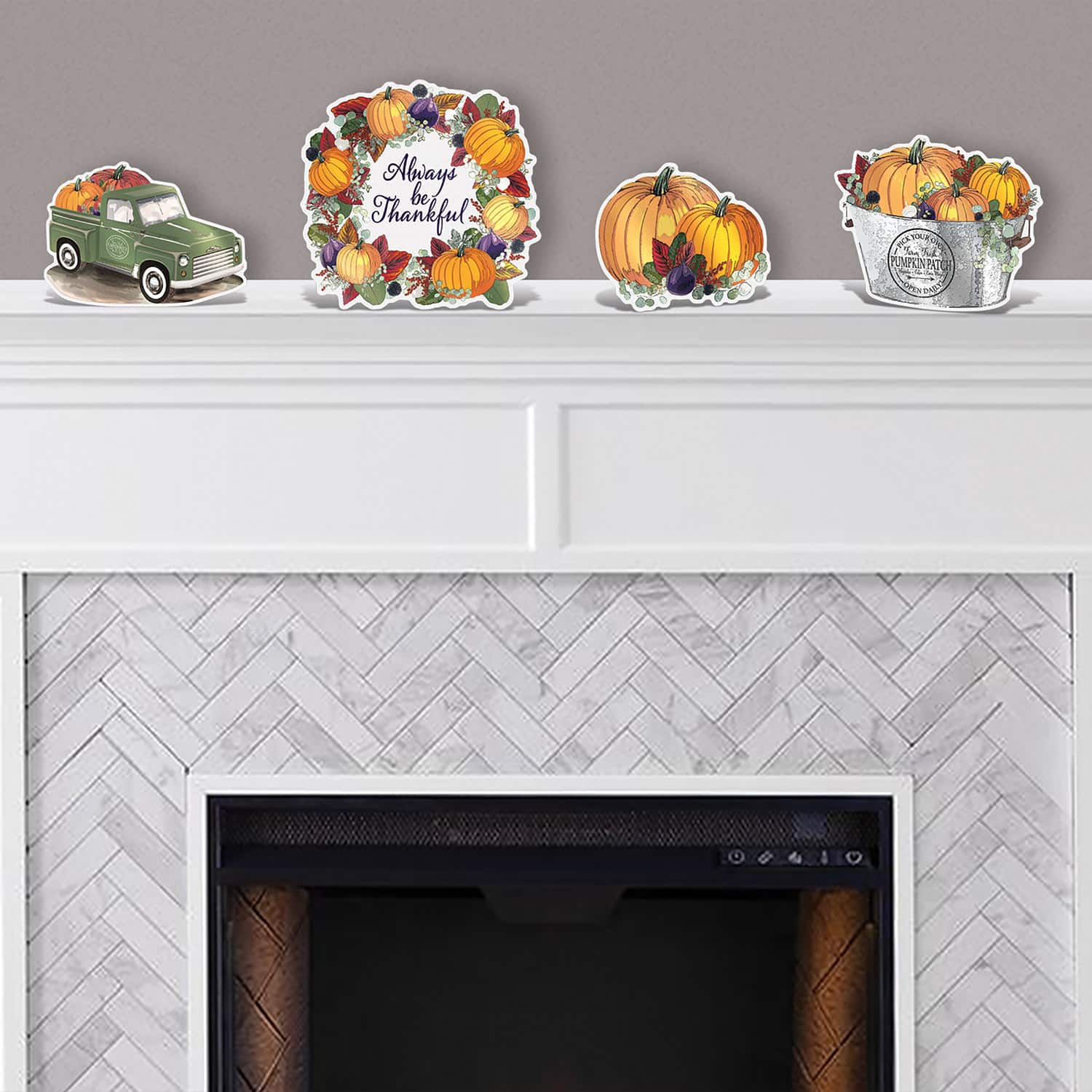 Beistle Foil Fall Thanksgiving Cutouts with Easels, 8ct.