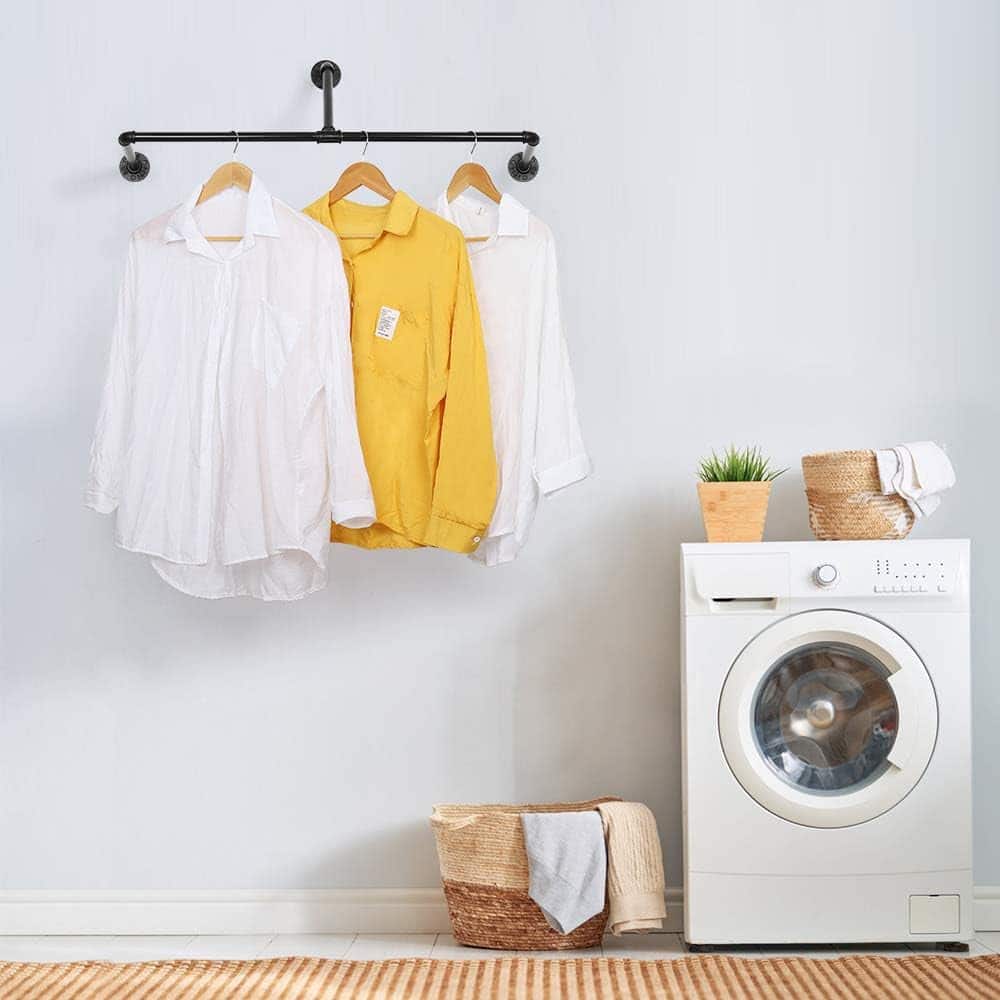 33" Wall Mounted Clothes Rack