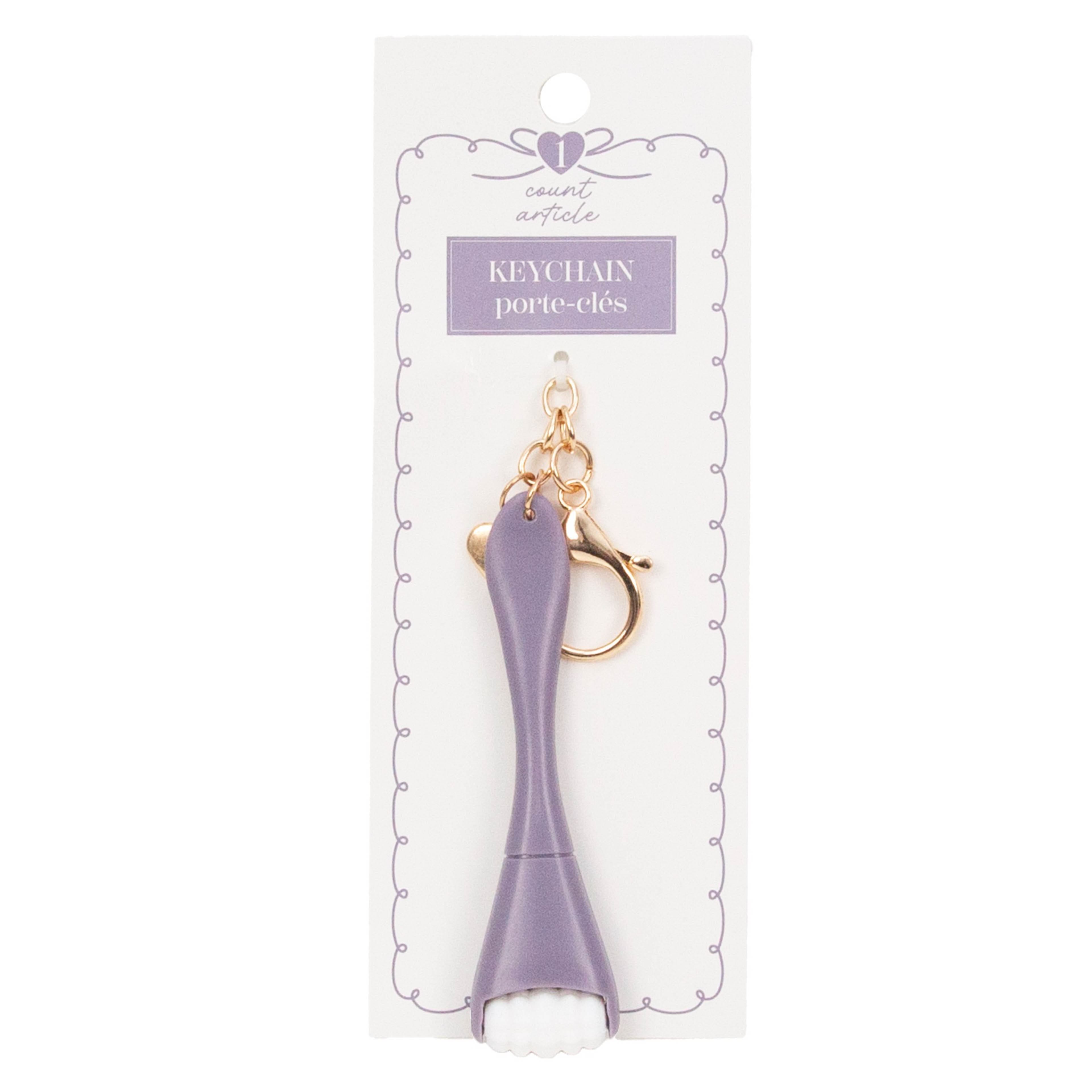 6" Purple Face Roller Keychain