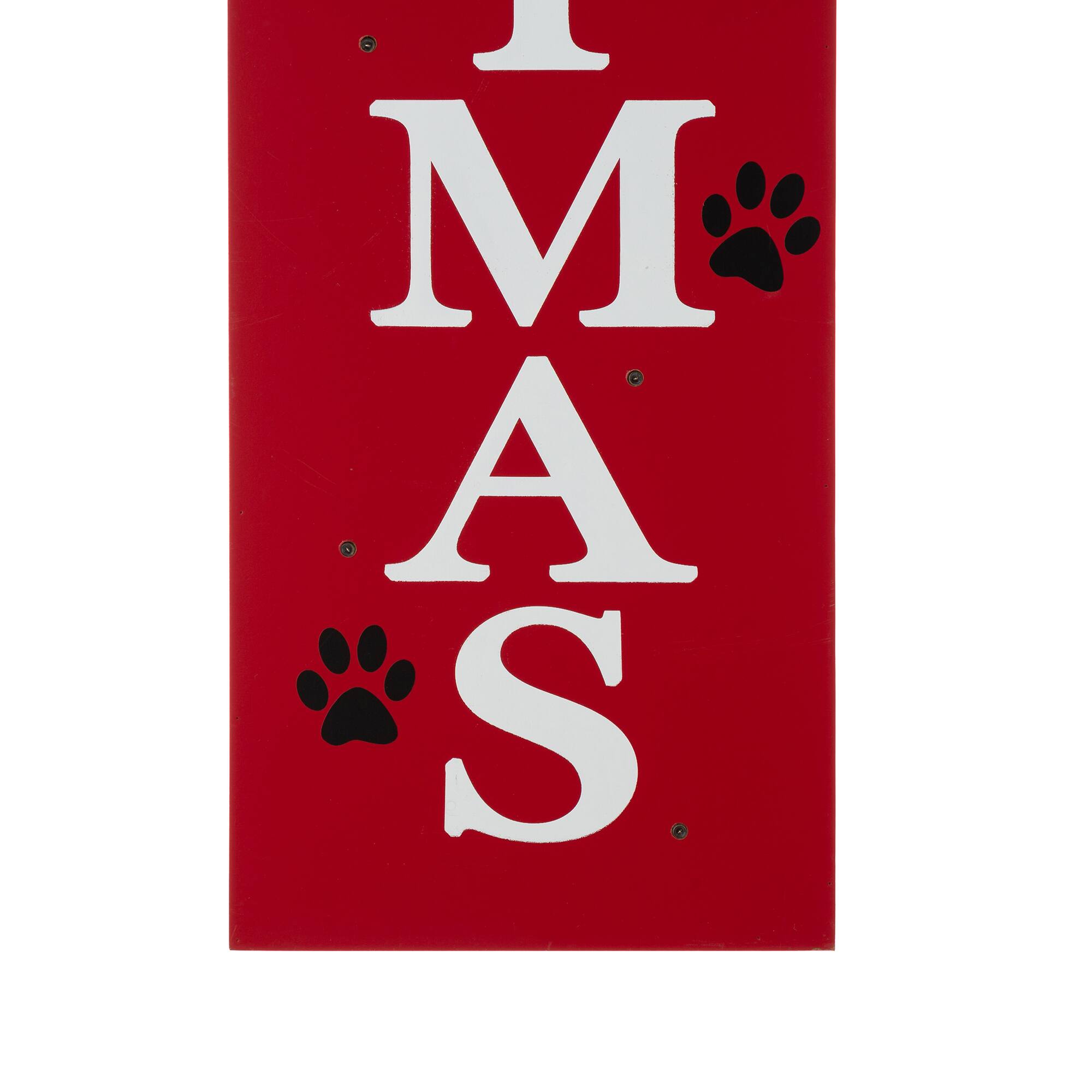Glitzhome® 3.5ft. Lighted Dog Christmas Porch Sign with Timer