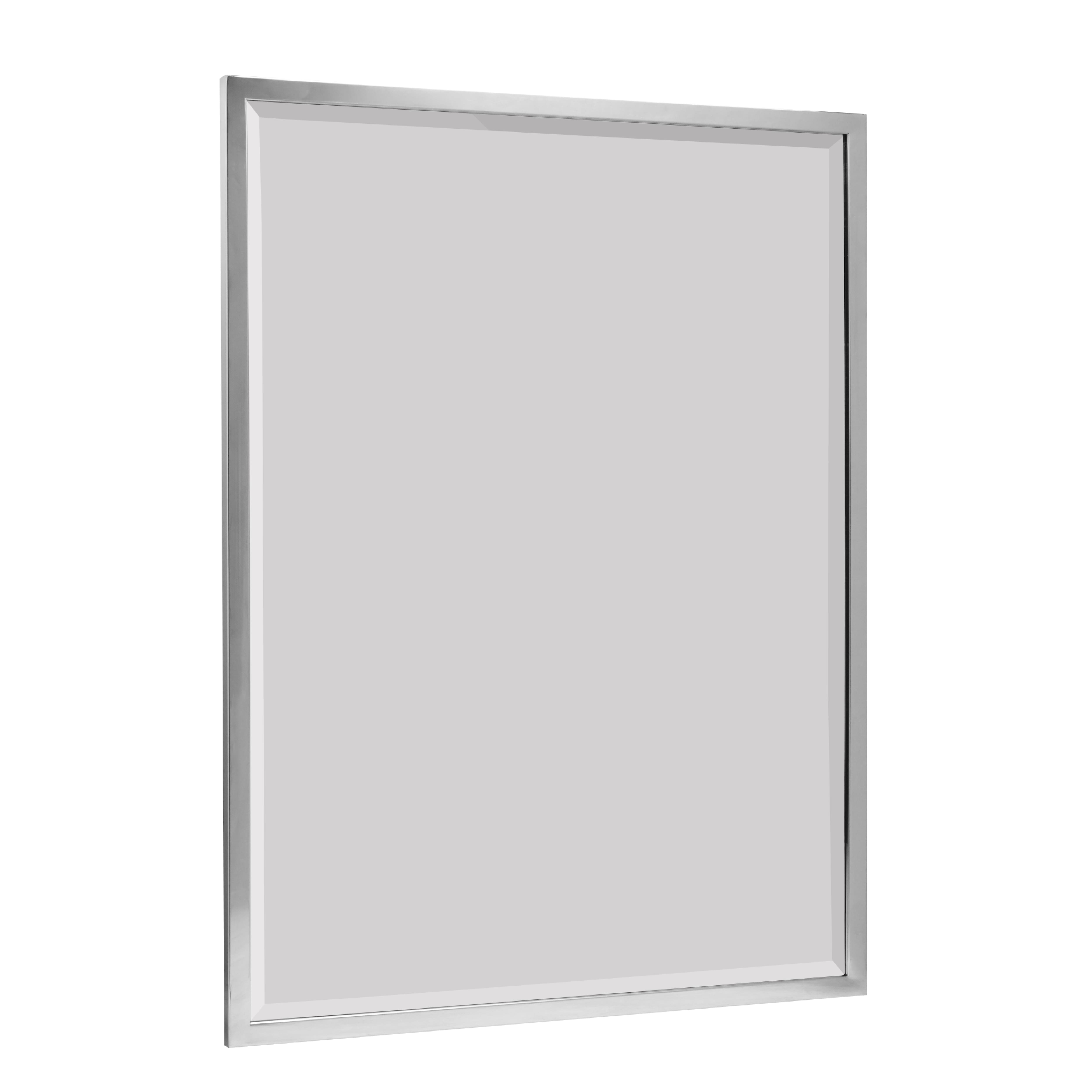 Head West Chrome Stainless Steel Beveled Wall Mirror