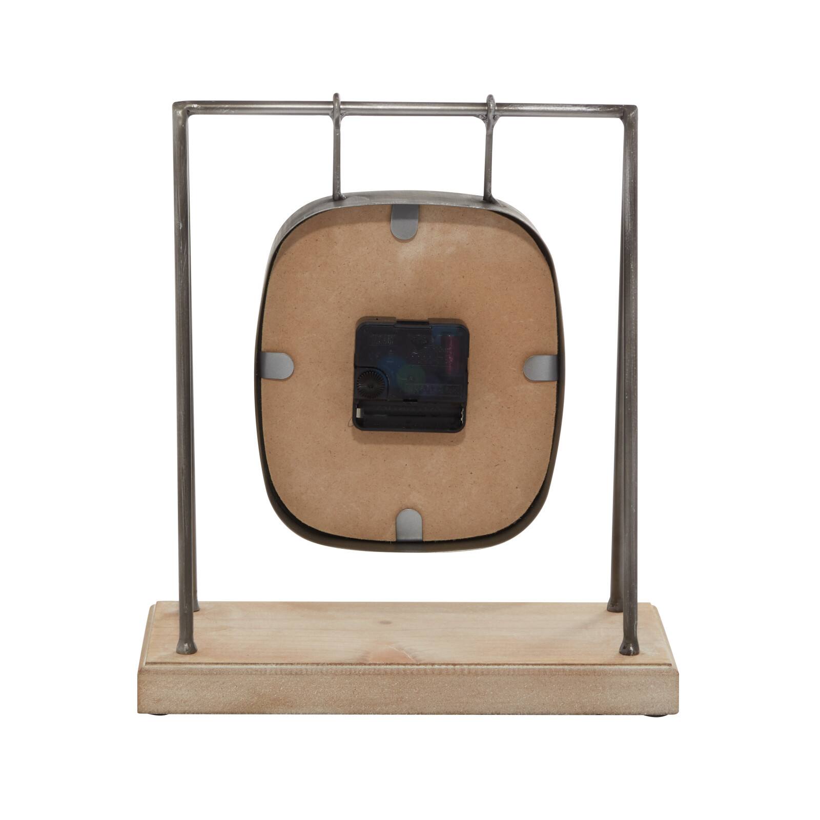 12" Gray Wood Farmhouse Swing Clock